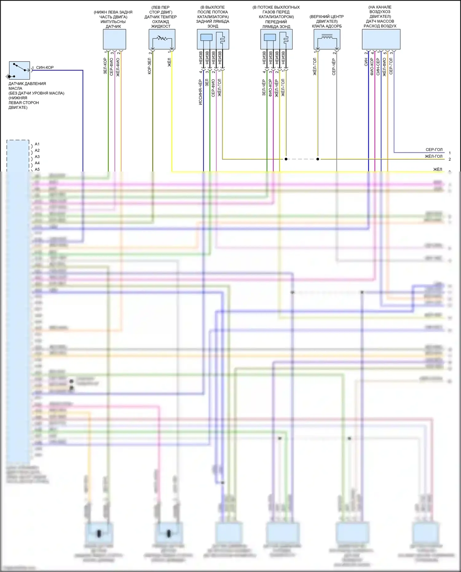 S60 Cross Country Volvo I (2015-2018): Электросхема двигателя 2.5л турбо (1 из 5) 