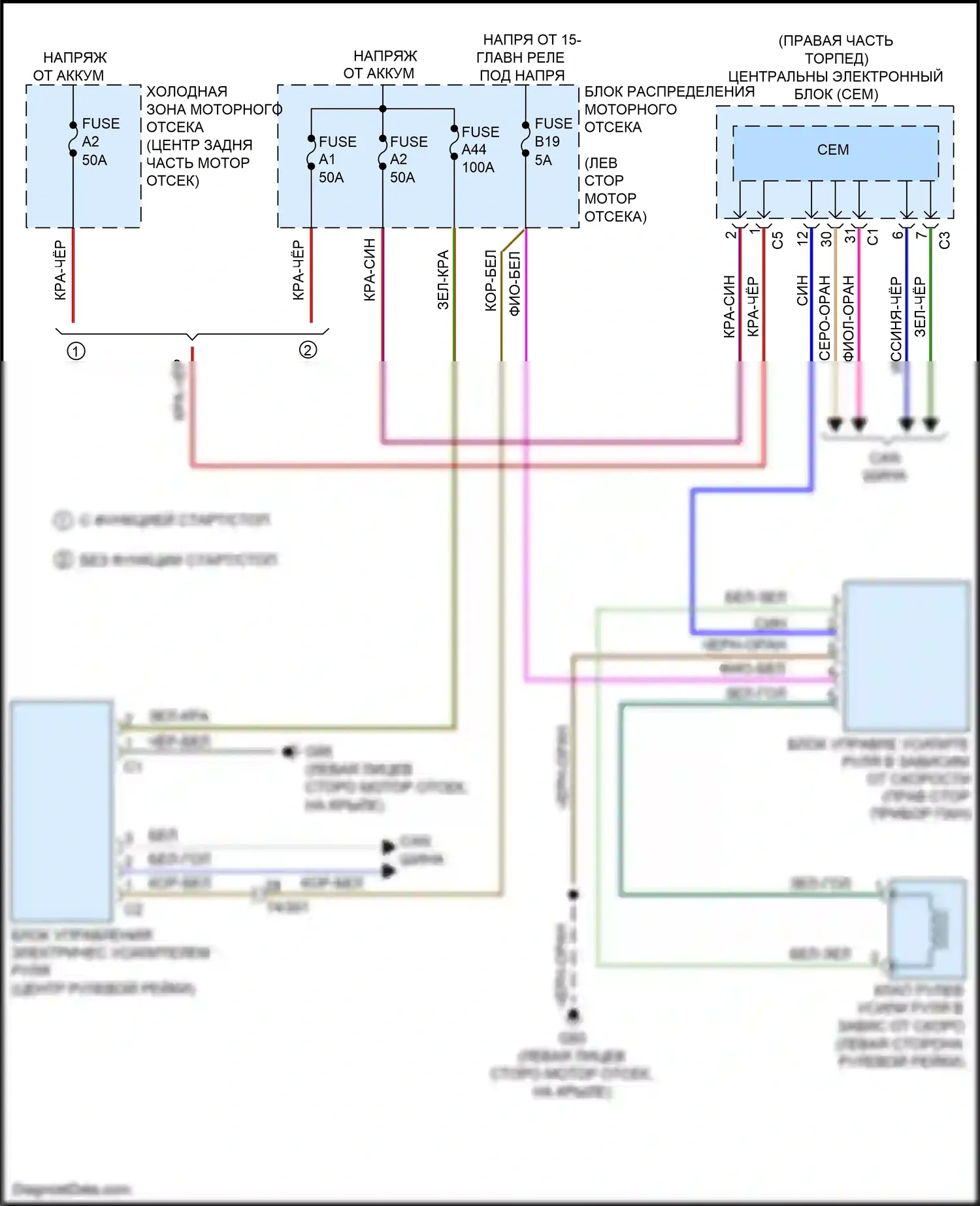 S60 Cross Country Volvo I (2015-2018): Электросхема электроусилителя руля 