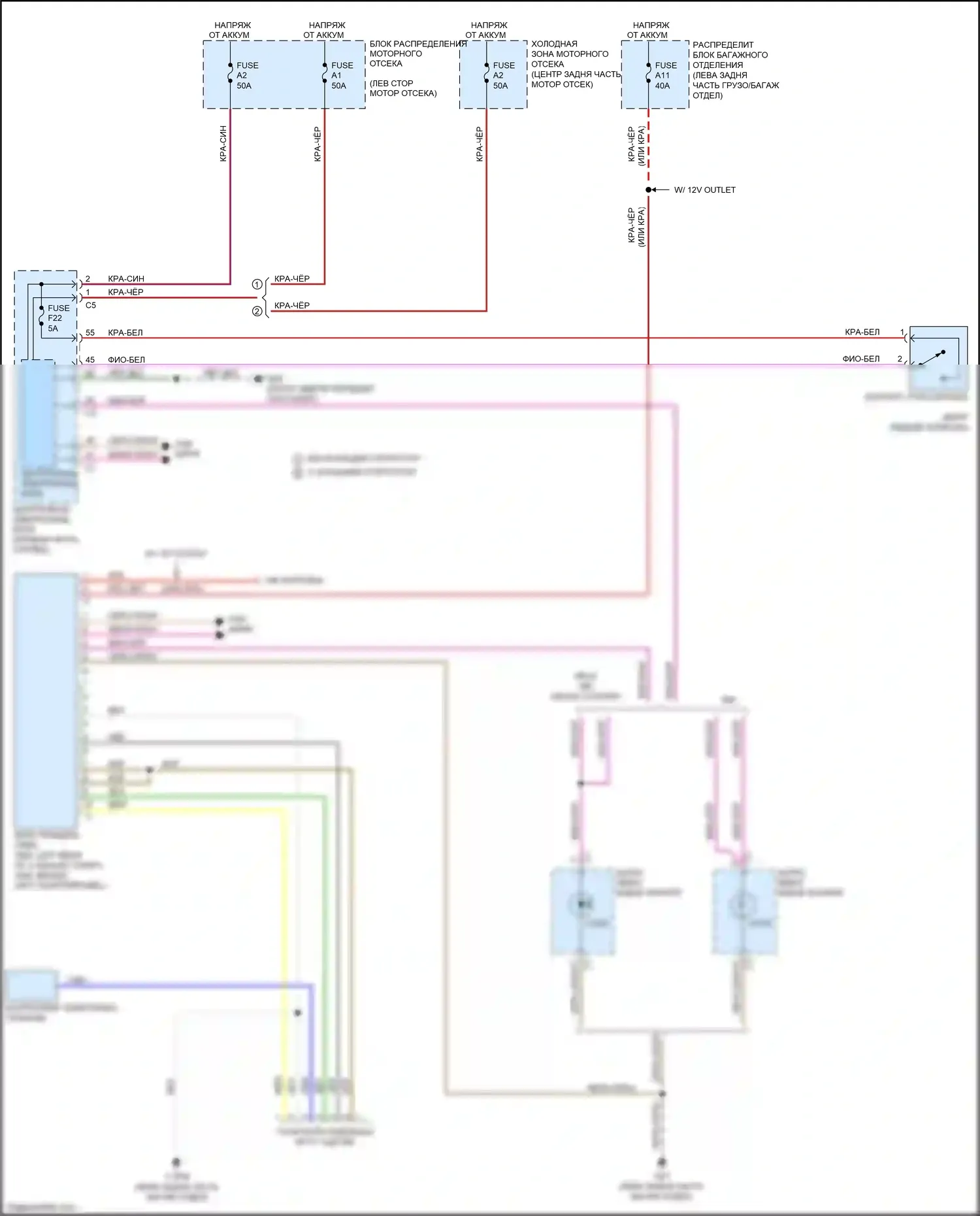 S60 Cross Country Volvo I (2015-2018): Электросхема буксировки прицепа, 7-контактная 