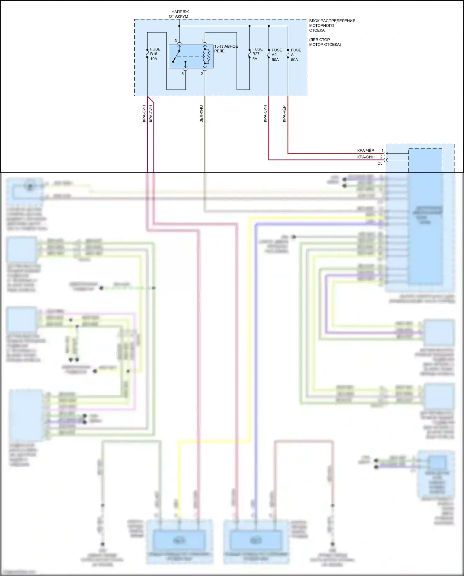 S60 Cross Country Volvo I (2015-2018): Электросхема регулировки дальнего света фары 
