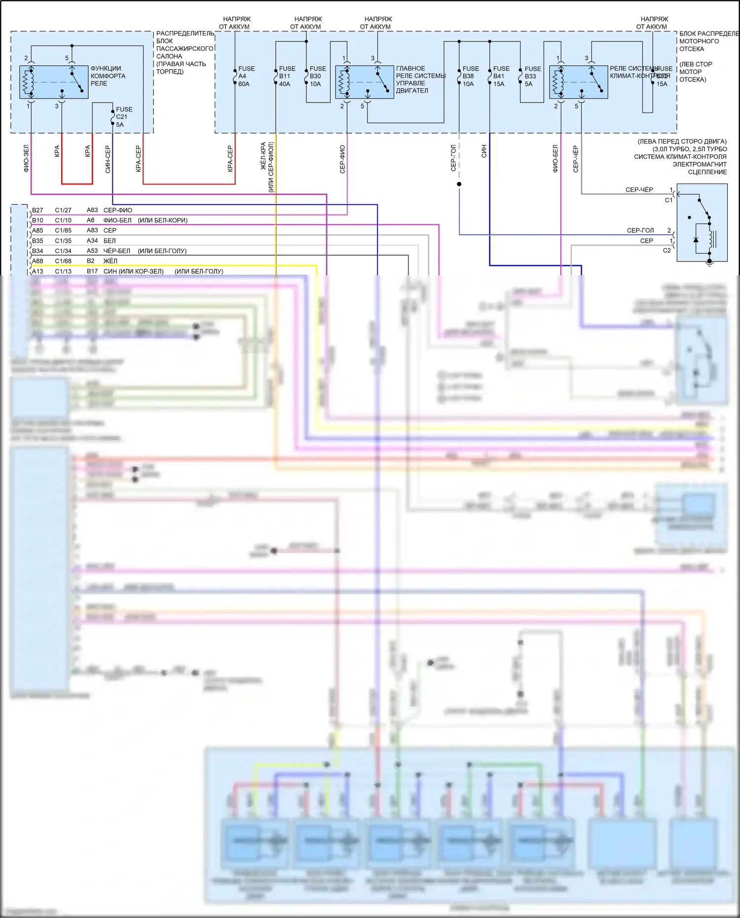 S60 Cross Country Volvo I (2015-2018): Электросхема климат контроля (1 из 2) 