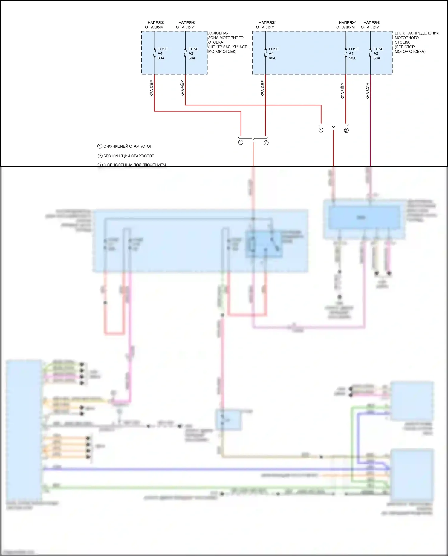 S60 Cross Country Volvo I (2015-2018): Электросхема камеры переднего вида 