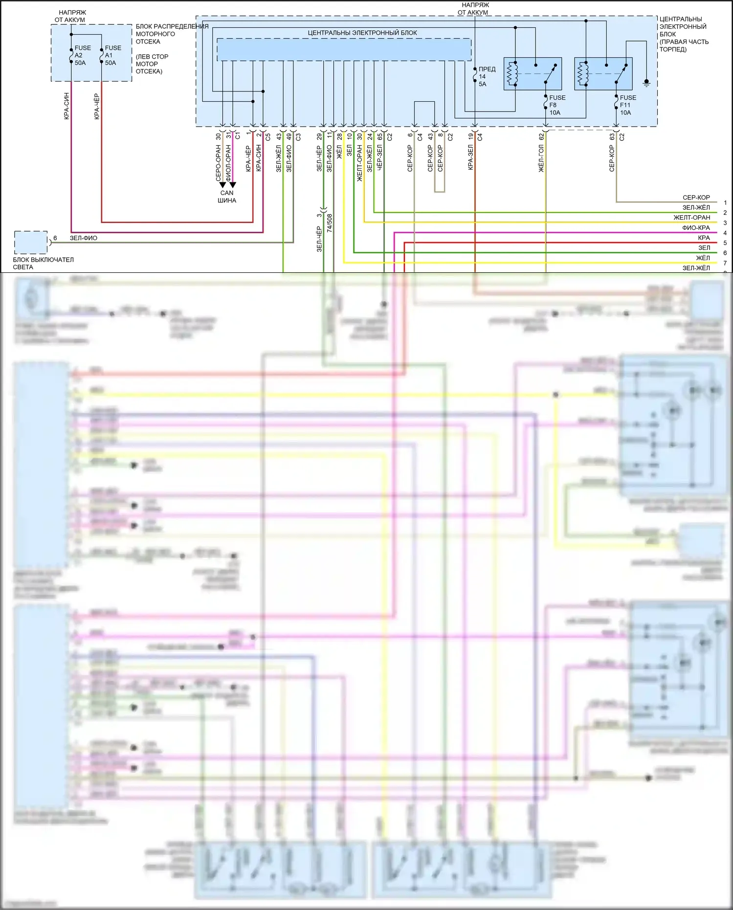 S60 Cross Country Volvo I (2015-2018): Электросхема центрального замка, без интеллектуального ключа (1 из 2) 
