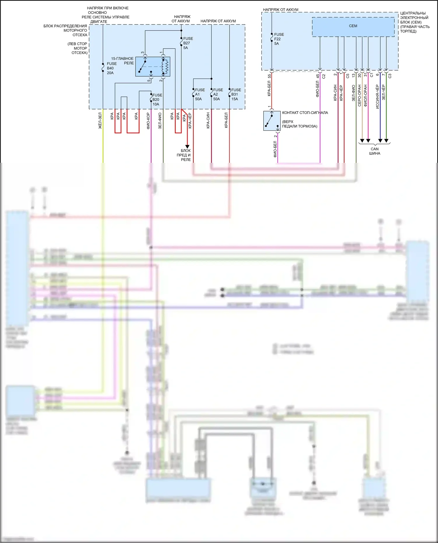 S60 Volvo II рестайлинг (2013-2018): Электросхема блокировки селектора 