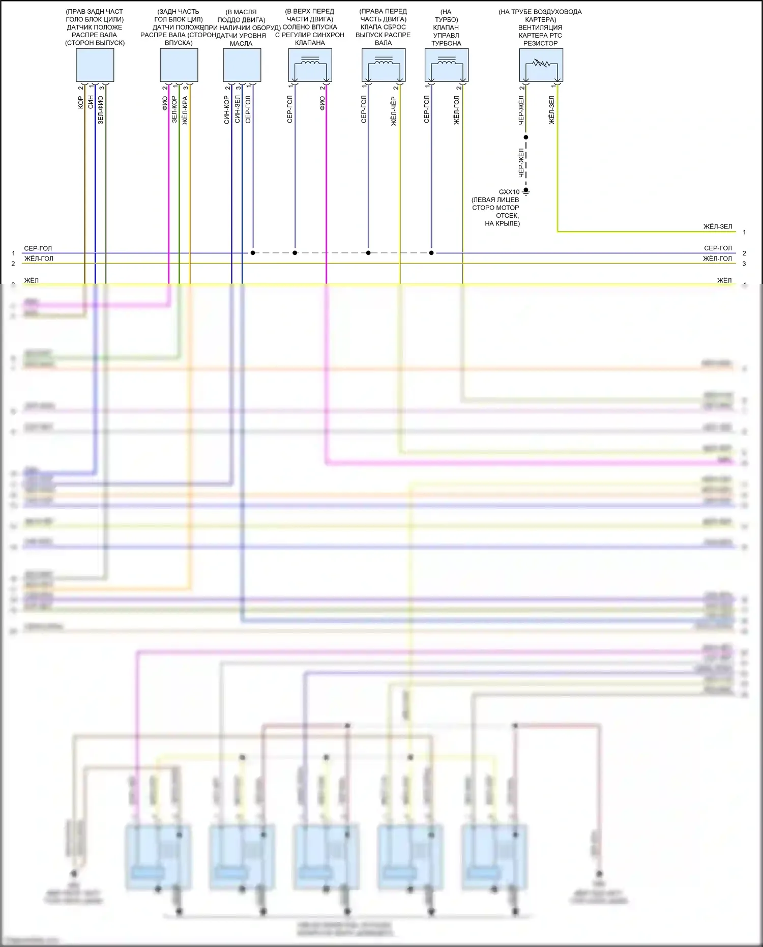 S60 Volvo II рестайлинг (2013-2018): Электросхема двигателя 2.5л турбо (2 из 5) 