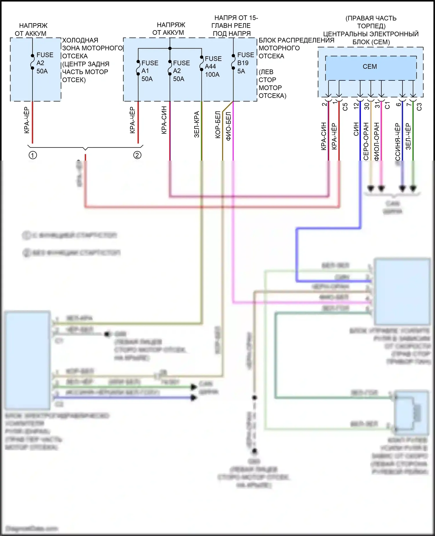 S60 Volvo II рестайлинг (2013-2018): Электросхема электрогидравлического усилителя руля 