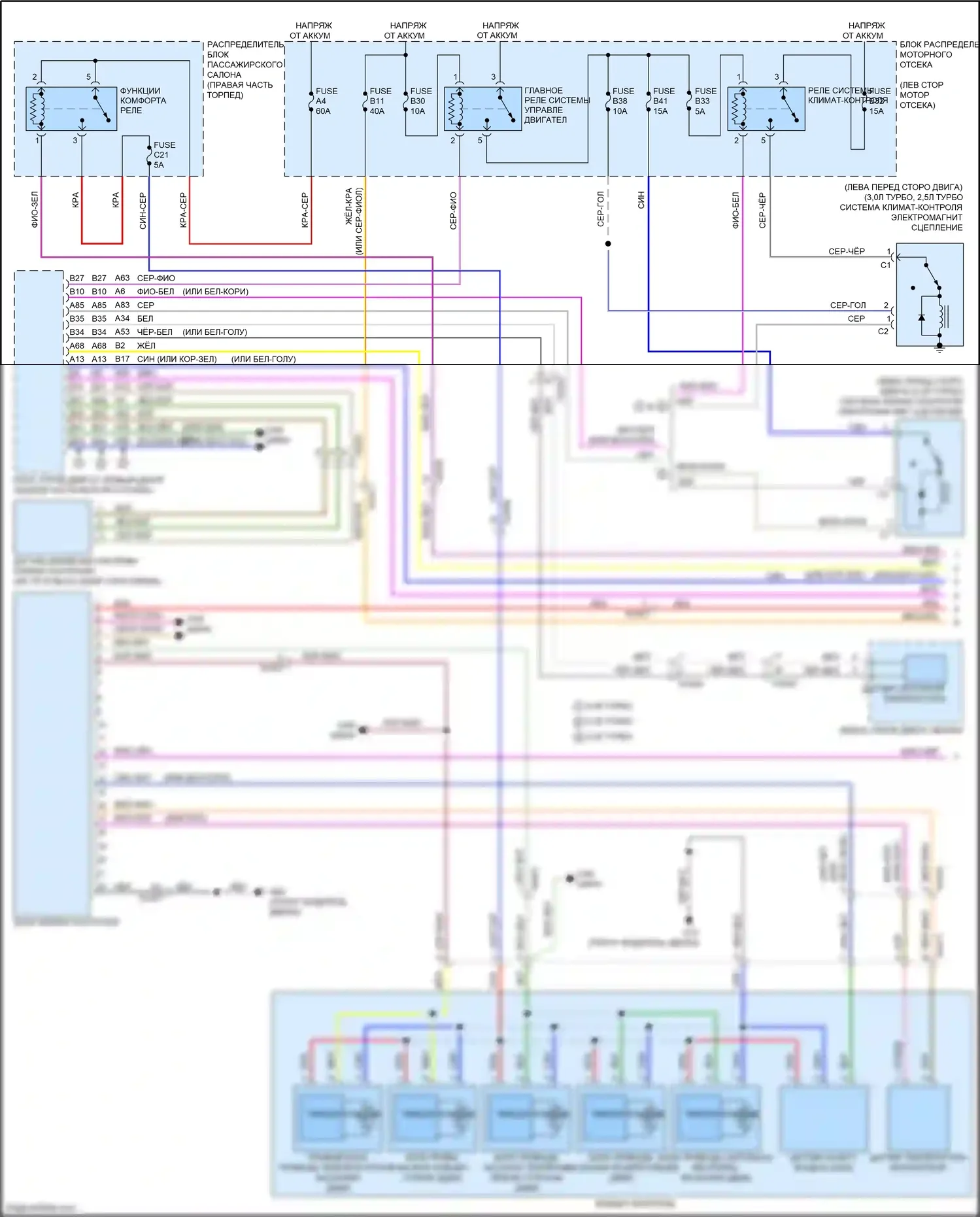 S60 Volvo II рестайлинг (2013-2018): Электросхема климат контроля (1 из 2) 