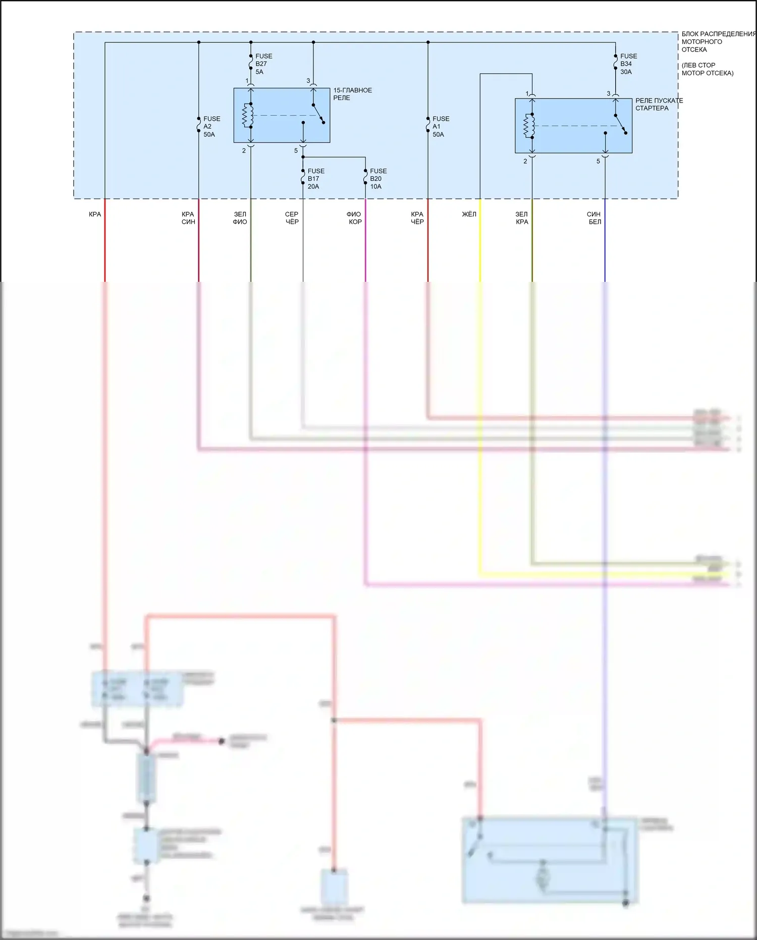 S60 Volvo II рестайлинг (2013-2018): Электросхема стартера, без системы старт-стоп (1 из 2) 