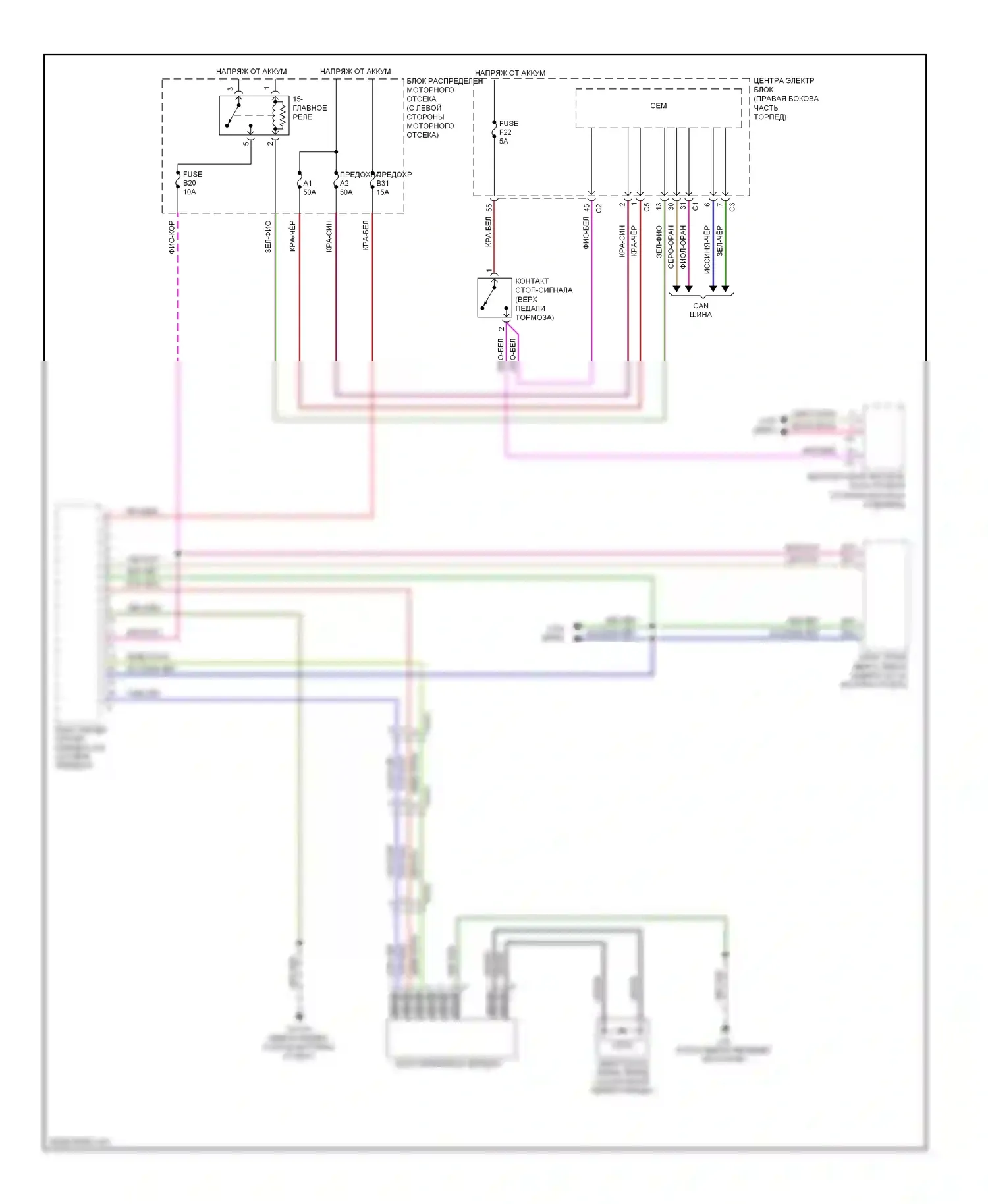 S60 Volvo II (2010-2013): Электросхема блокировки селектора 