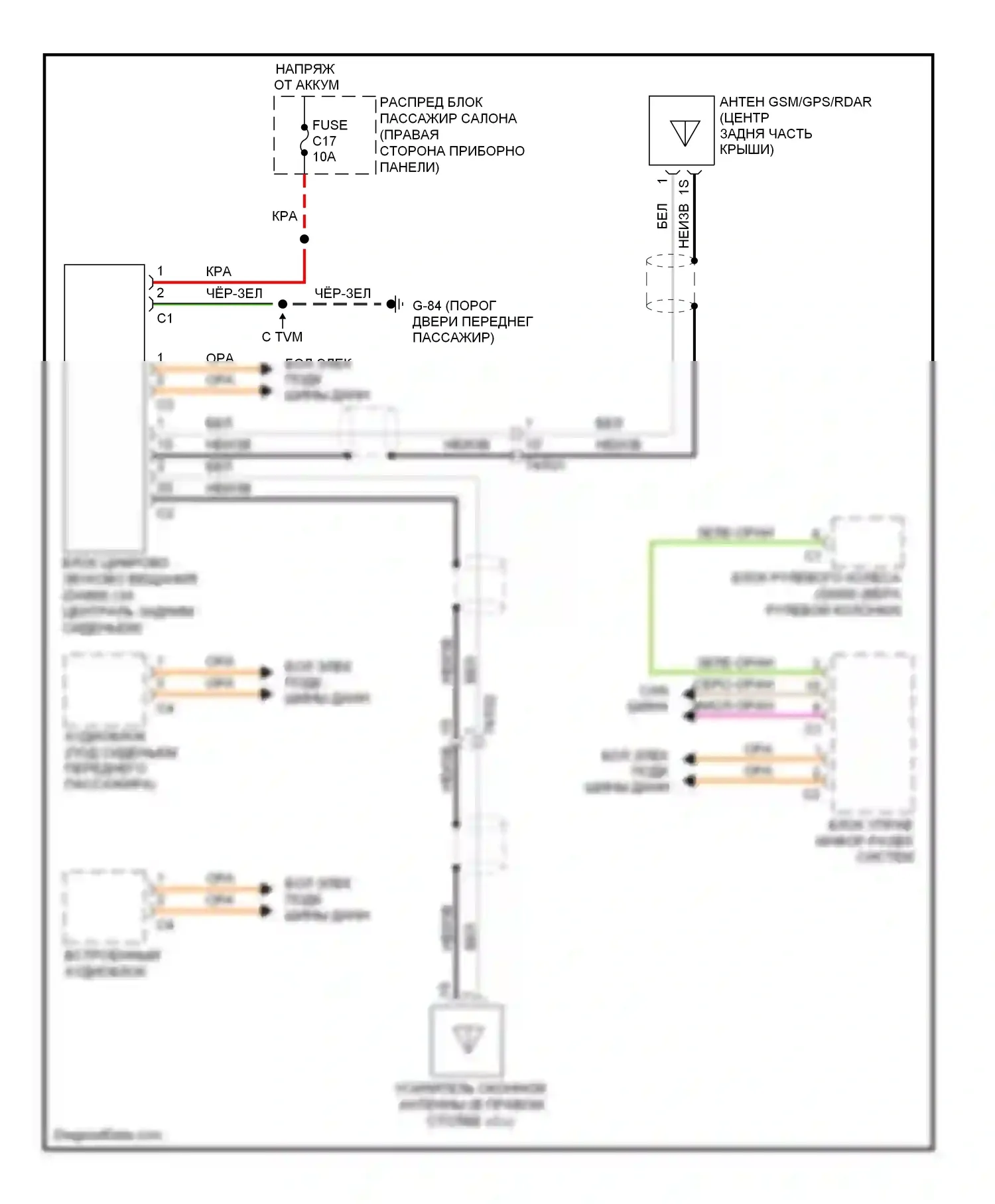 S60 Volvo II (2010-2013): Электросхема цифровой магнитолы 