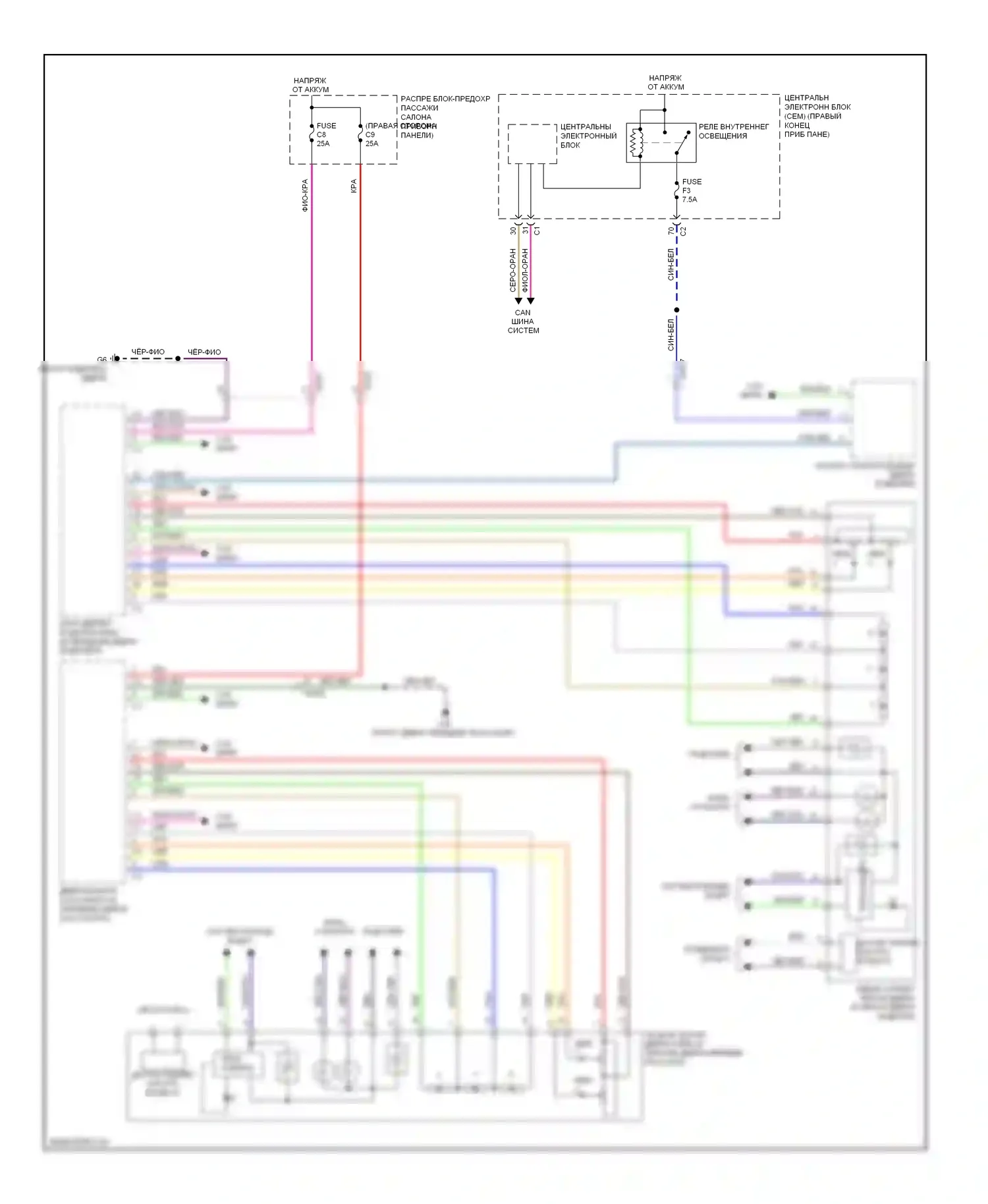 S60 Volvo II (2010-2013): Электросхема зеркал памяти 