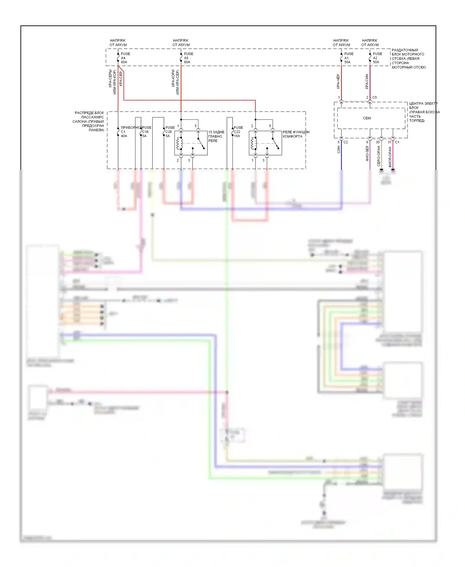 S60 Volvo II (2010-2013): Электросхема камеры переднего вида 