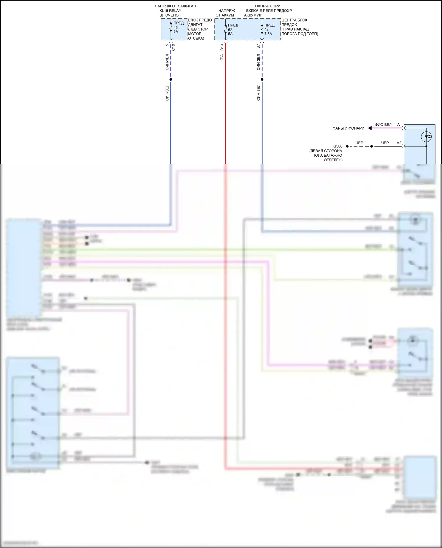 S60 Volvo III (2018-2024): Электросхема разблокировки багажника/задней двери 