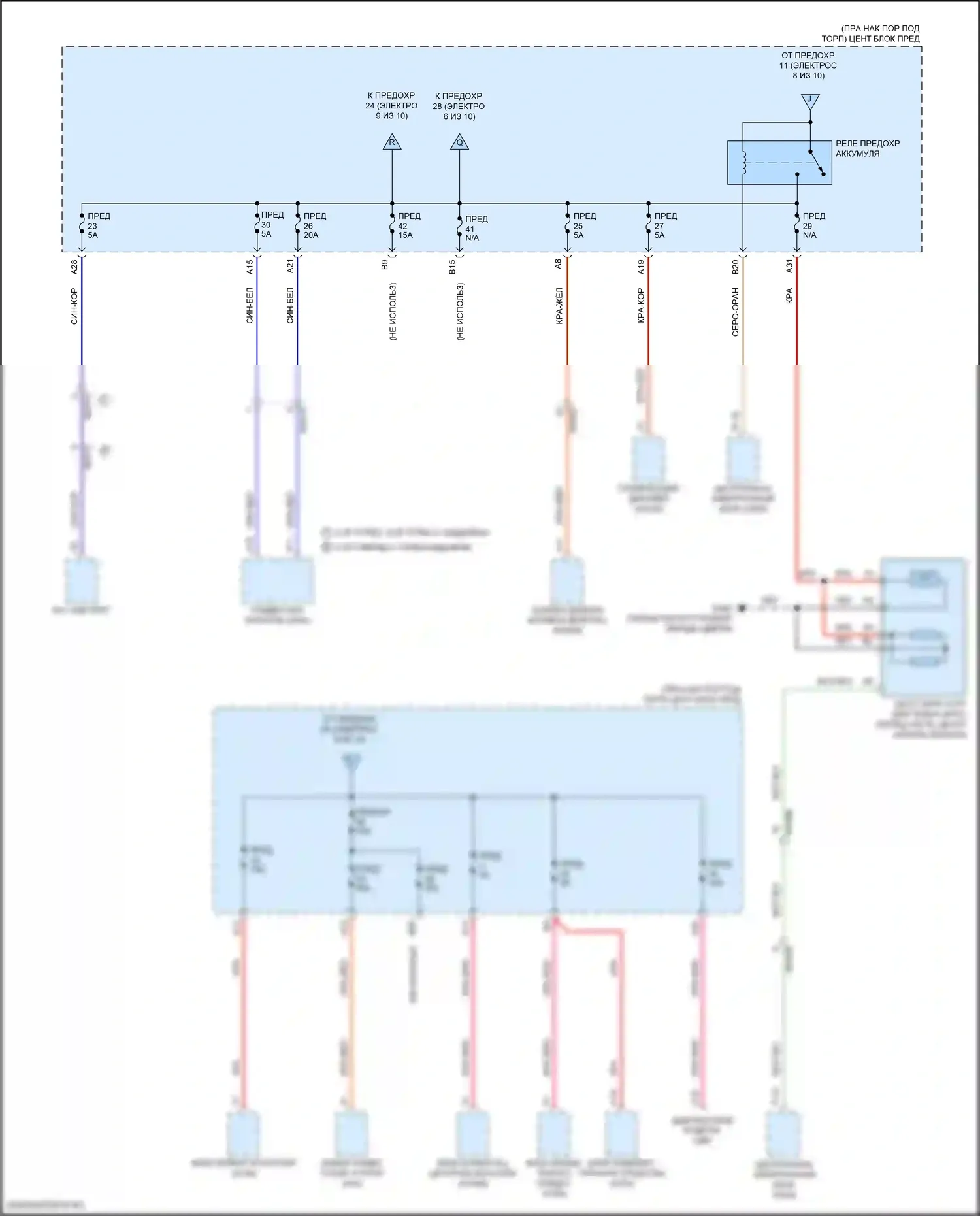 S60 Volvo III (2018-2024): Электросхема блока предохранителей реле (2 из 10) 