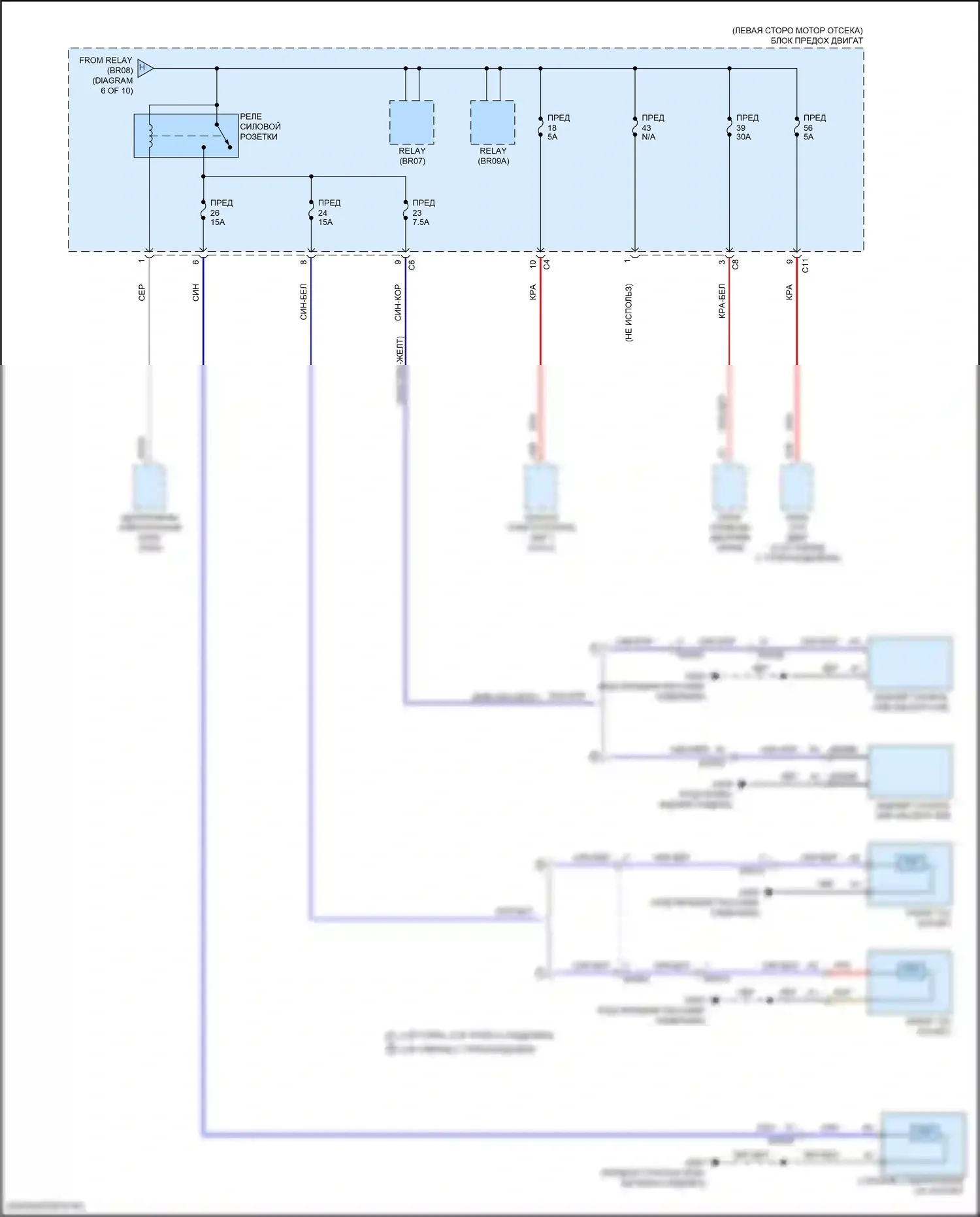 S60 Volvo III (2018-2024): Электросхема блока предохранителей реле (7 из 10) 