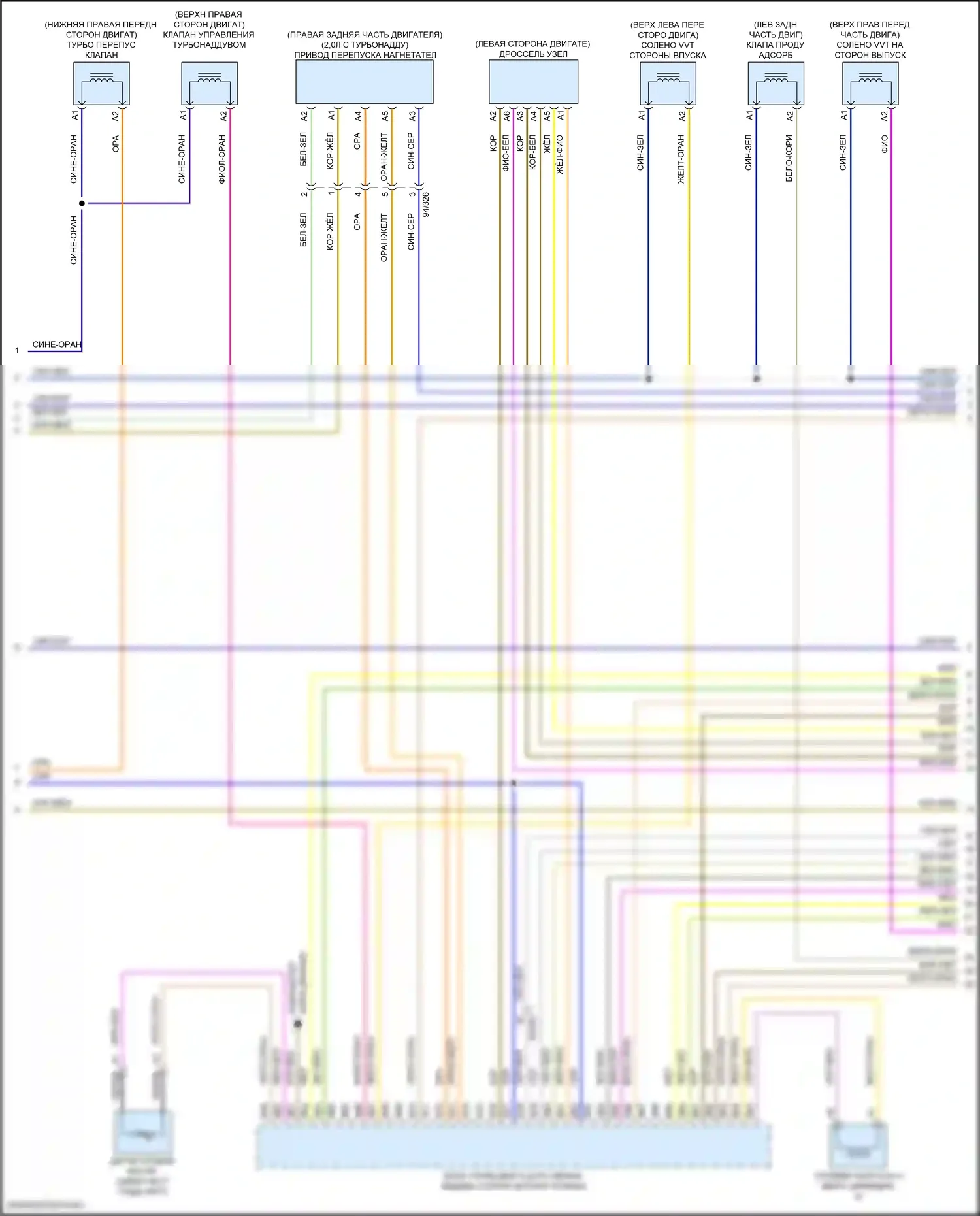 S60 Volvo III (2018-2024): Электросхема двигателя 2.0л турбо (4 из 6) 
