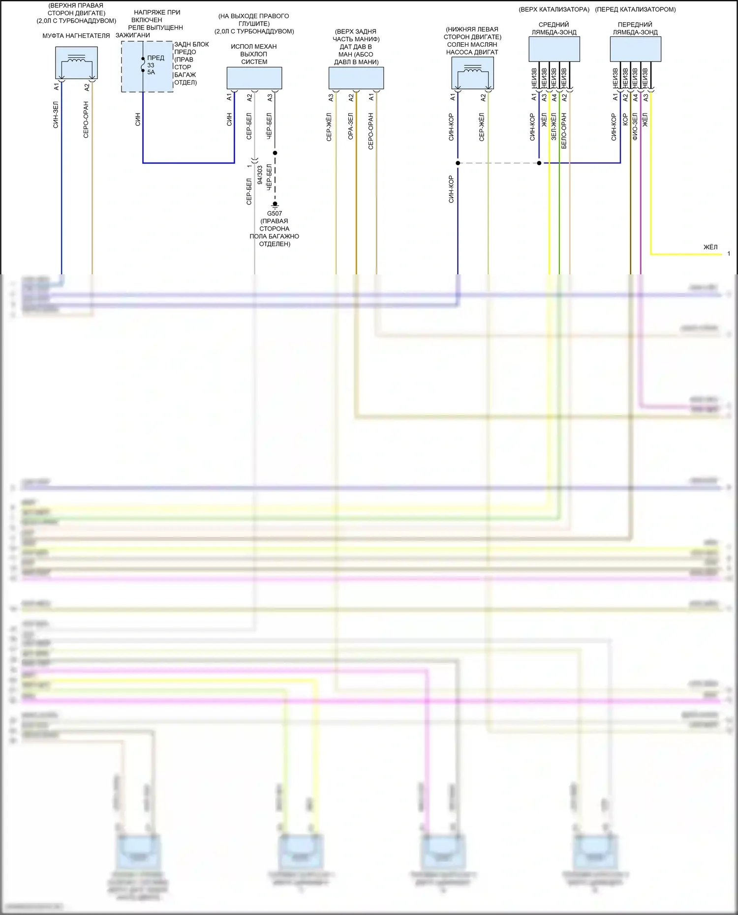 S60 Volvo III (2018-2024): Электросхема двигателя 2,0л с турбонаддувом (5 из 6) 