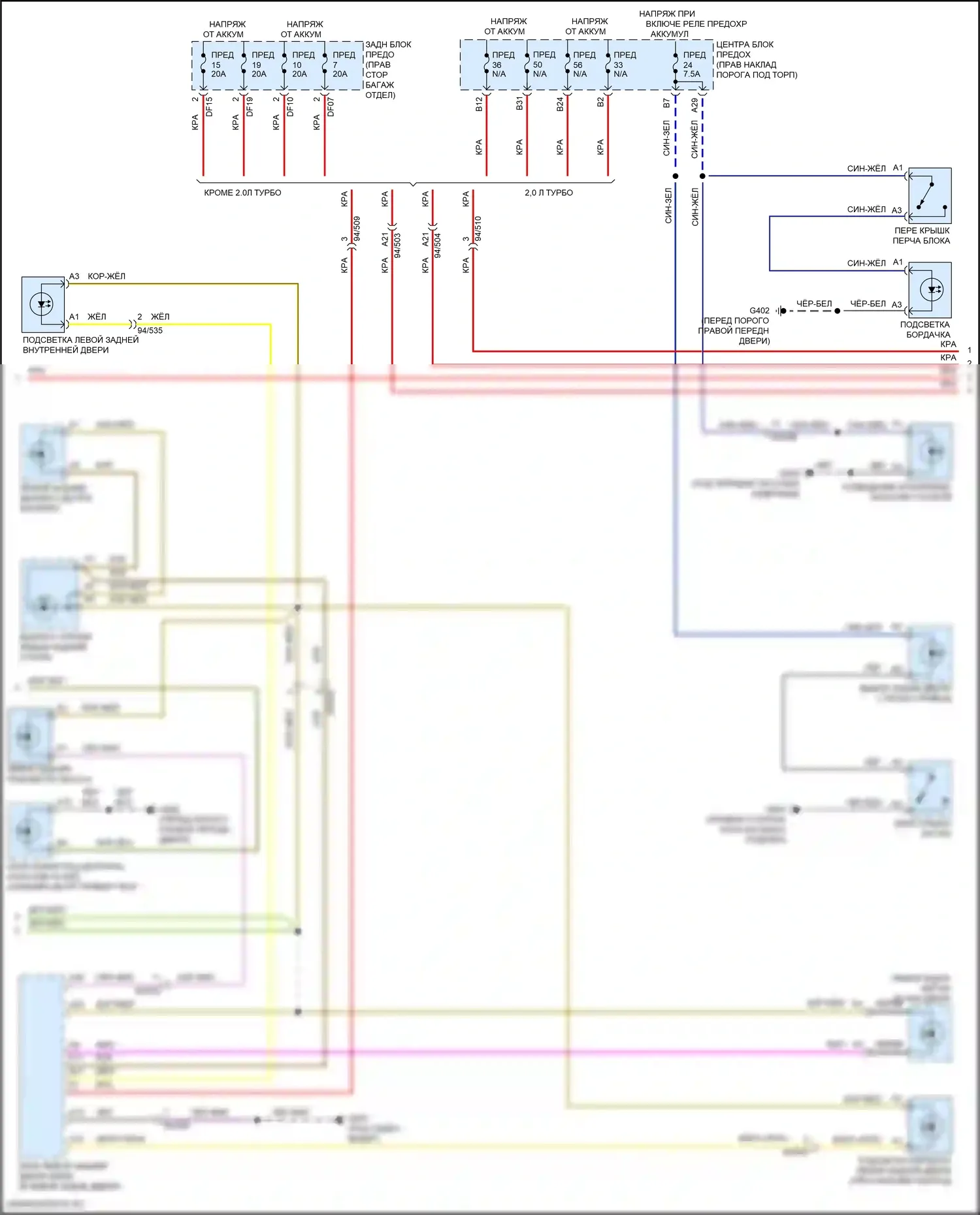 S60 Volvo III (2018-2024): Электросхема подсветки приборной панели (2 из 3) 