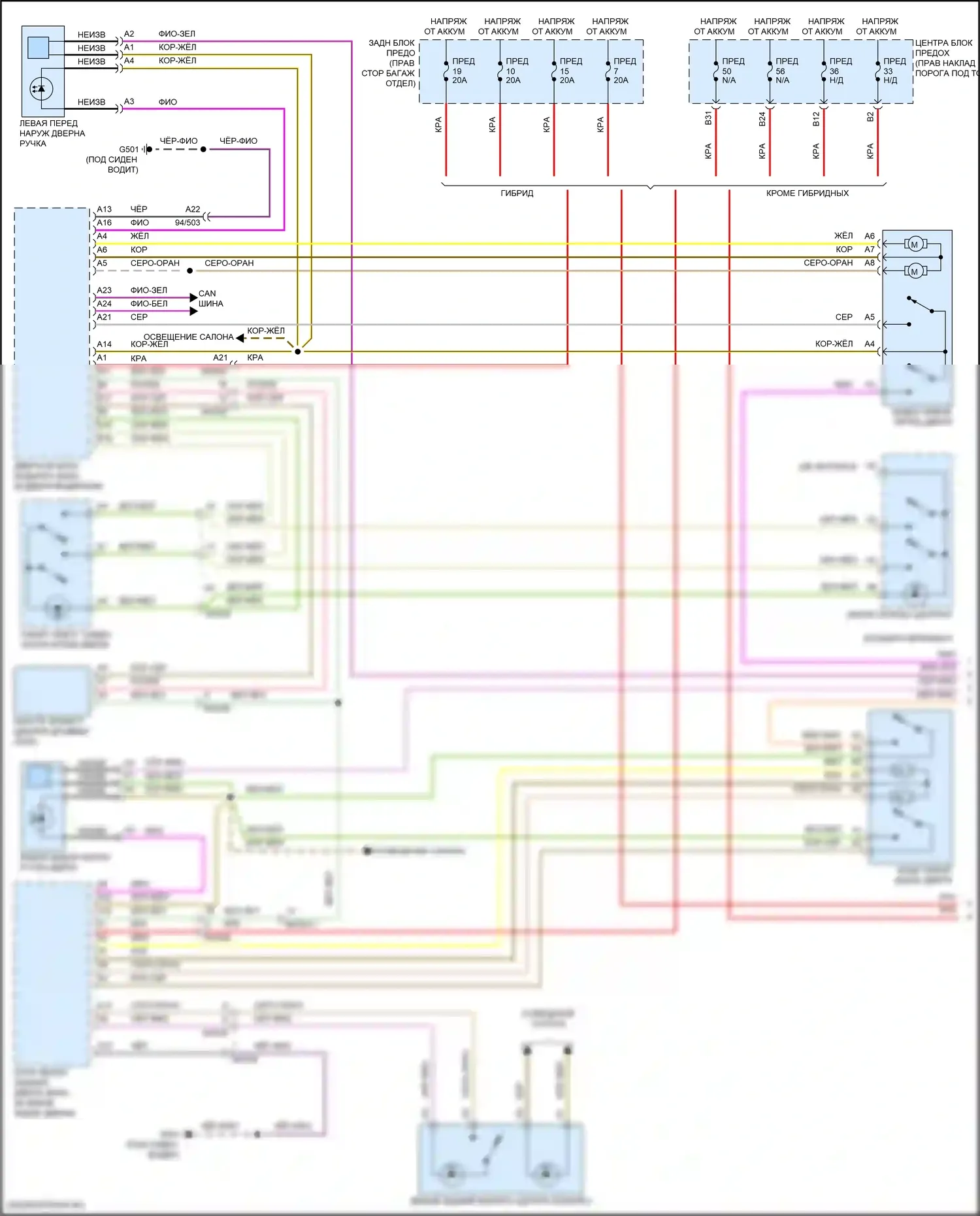 S60 Volvo III (2018-2024): Электросхема центрального замка (1 из 3) 