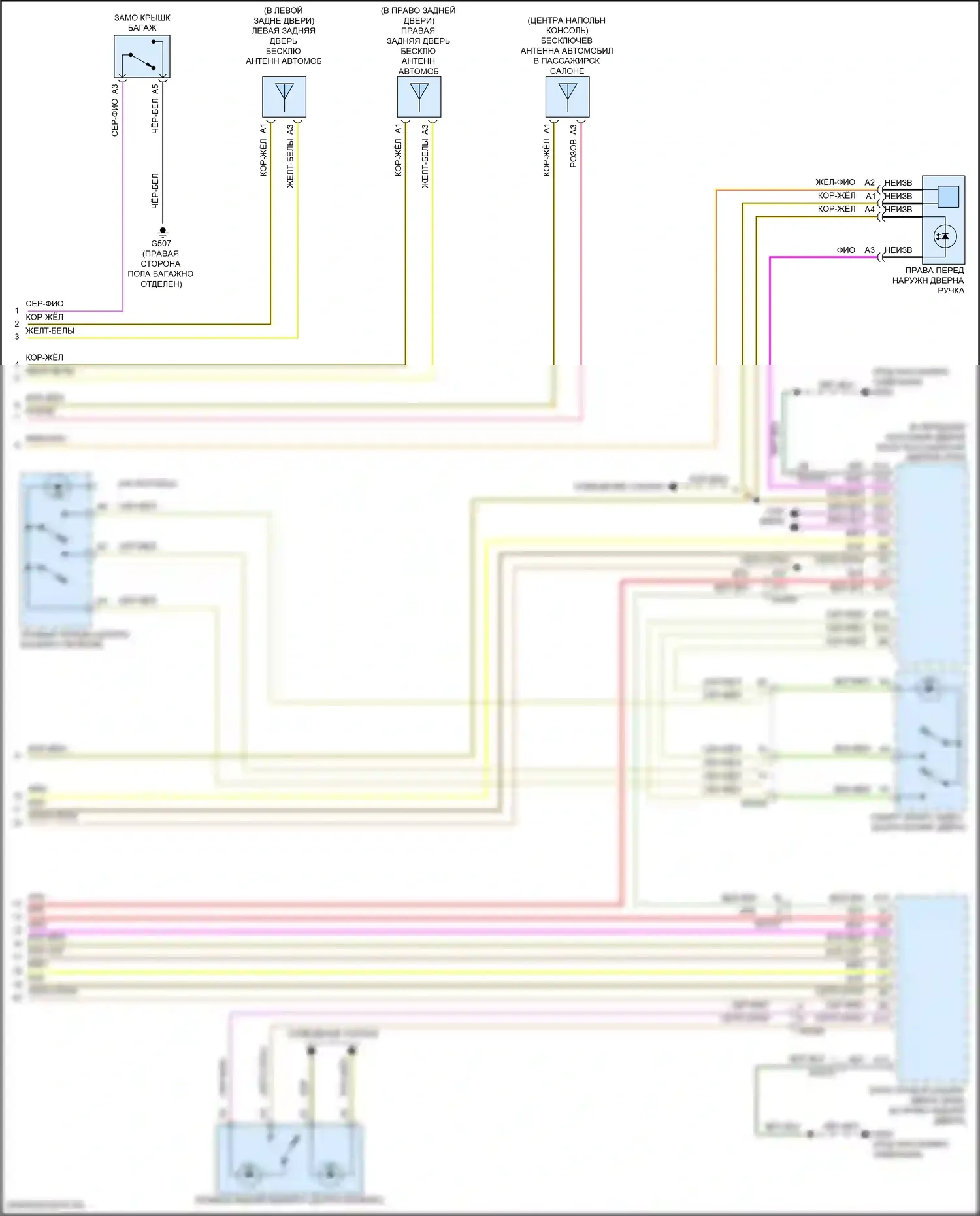 S60 Volvo III (2018-2024): Электросхема центрального замка (3 из 3) 