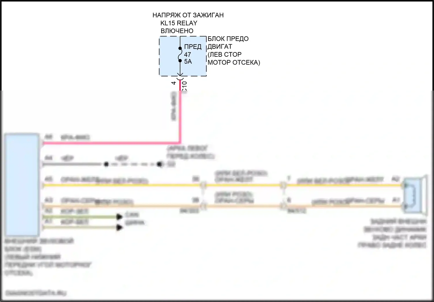 S90 Volvo II рестайлинг (2020-2024): Электросхема активных управление кузовом и подвеской 