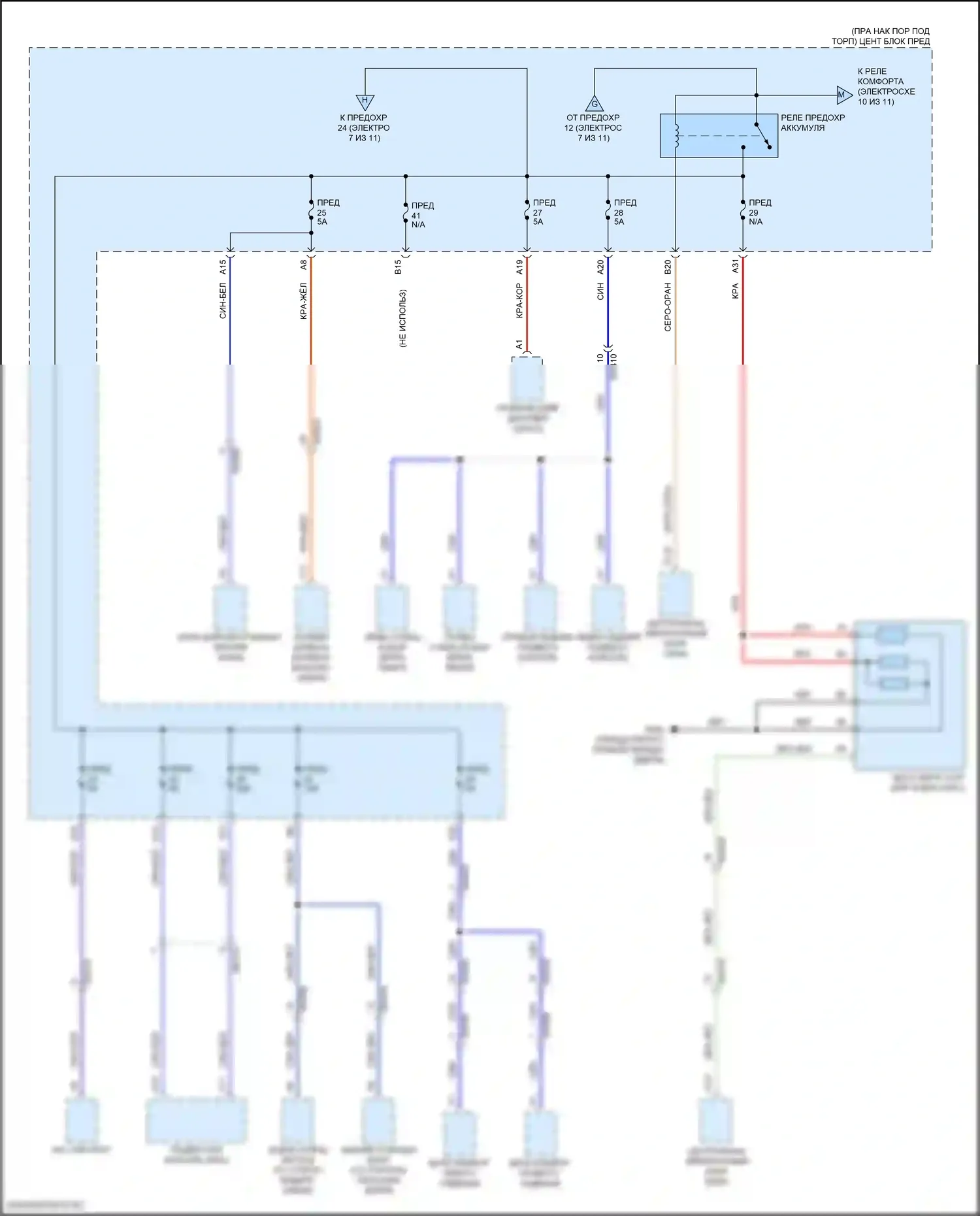 S90 Volvo II рестайлинг (2020-2024): Электросхема блока предохранителей реле, гибридного (8 из 11) 