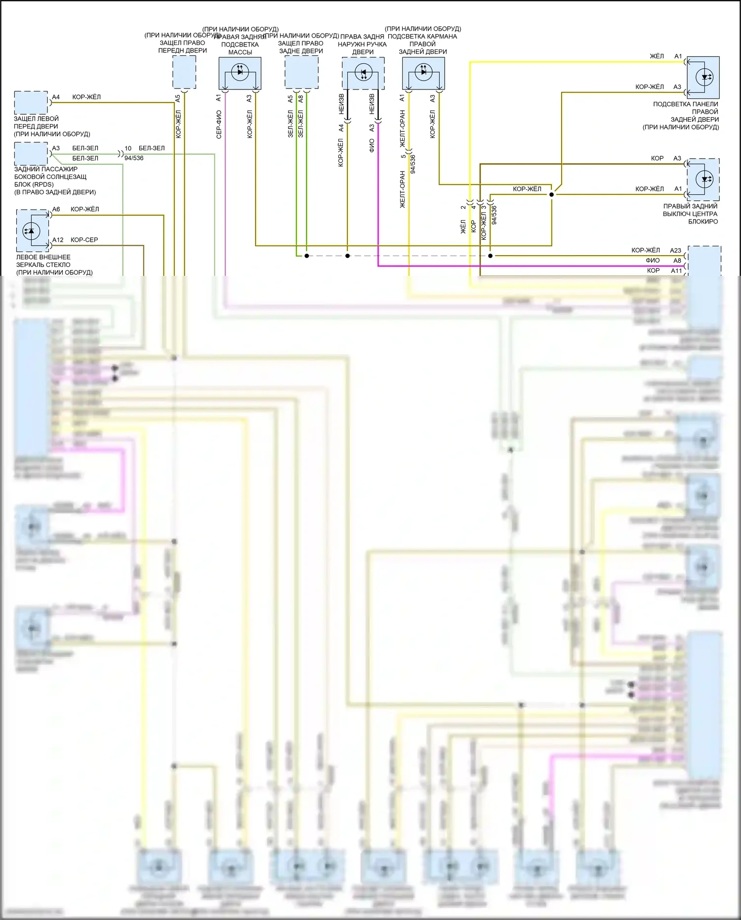 S90 Volvo II рестайлинг (2020-2024): Электросхема подсветки приборной панели (4 из 4) 