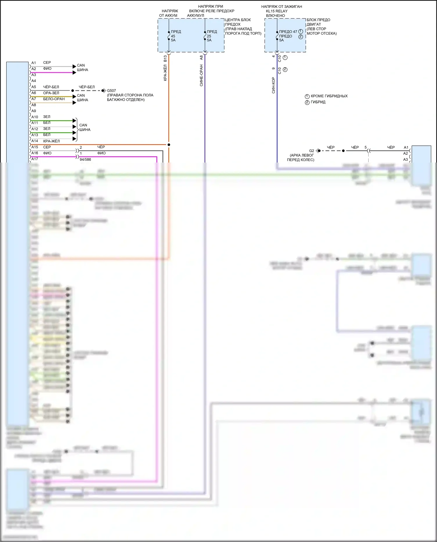 S90 Volvo II рестайлинг (2020-2024): Электросхема предупреждения столкновений 