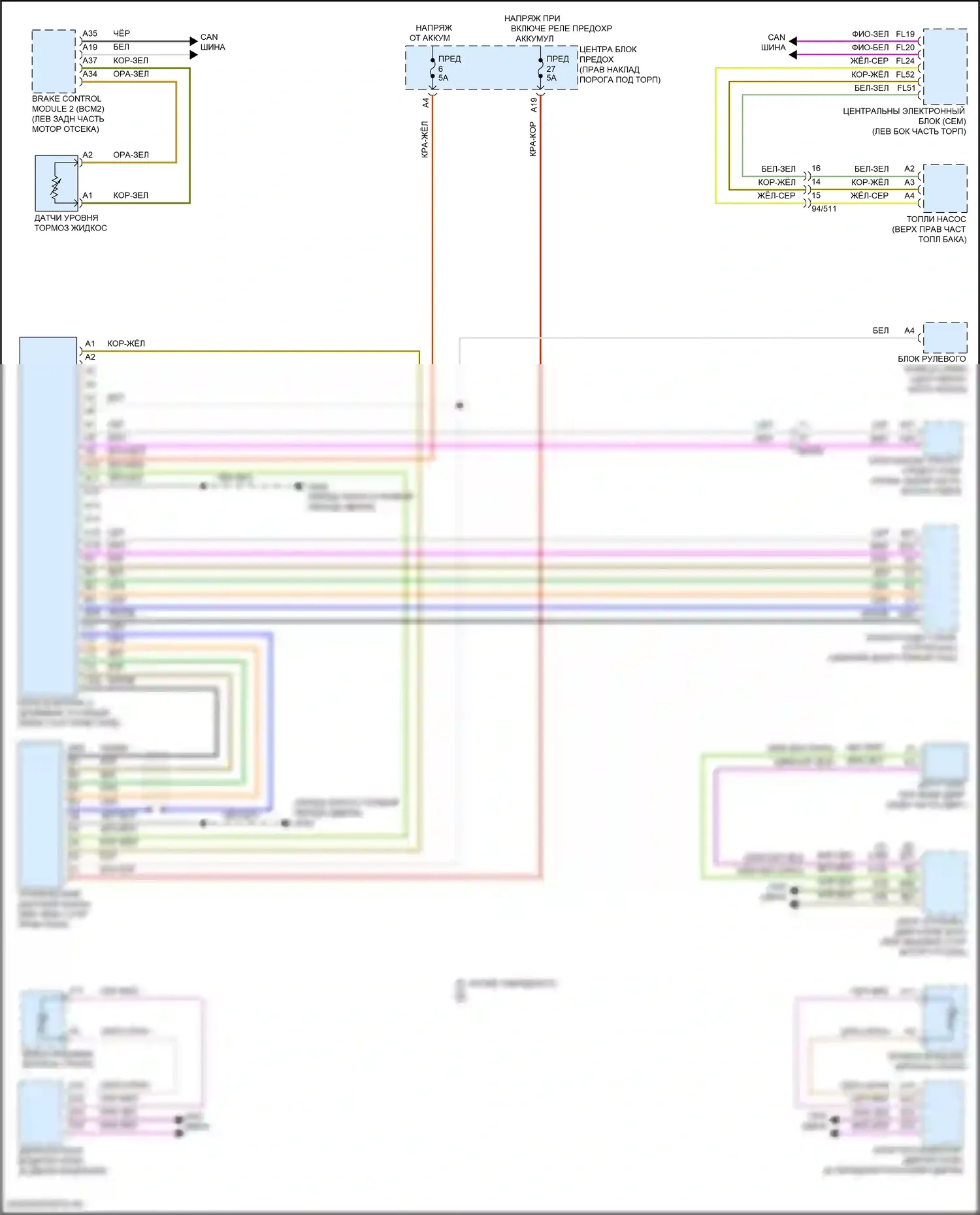 S90 Volvo II рестайлинг (2020-2024): Электросхема системы информации о водителе 