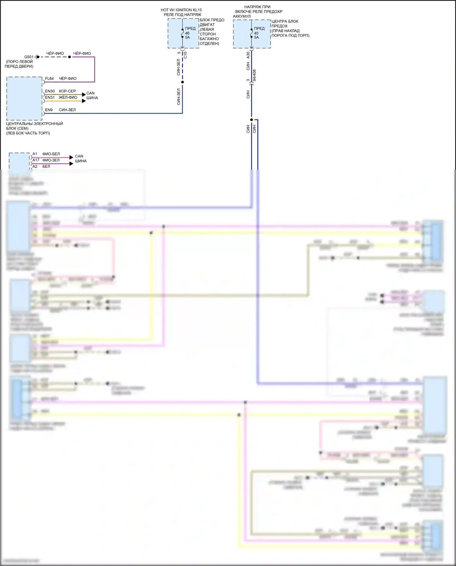 S90 Volvo II рестайлинг (2020-2024): Электросхема комфортных сидений 
