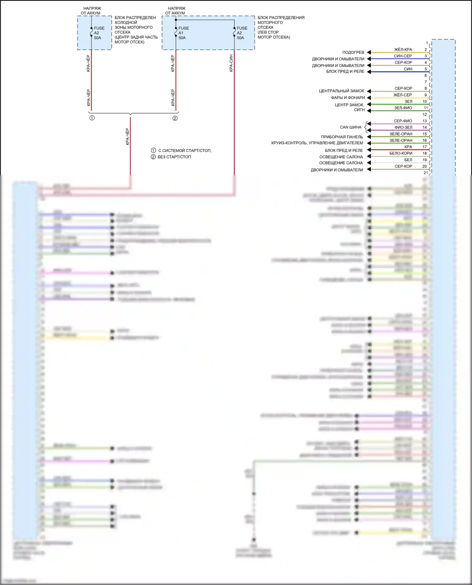 V60 Cross Country Volvo I (2014-2018): Электросхема блоков управления кузовом (2 из 2) 