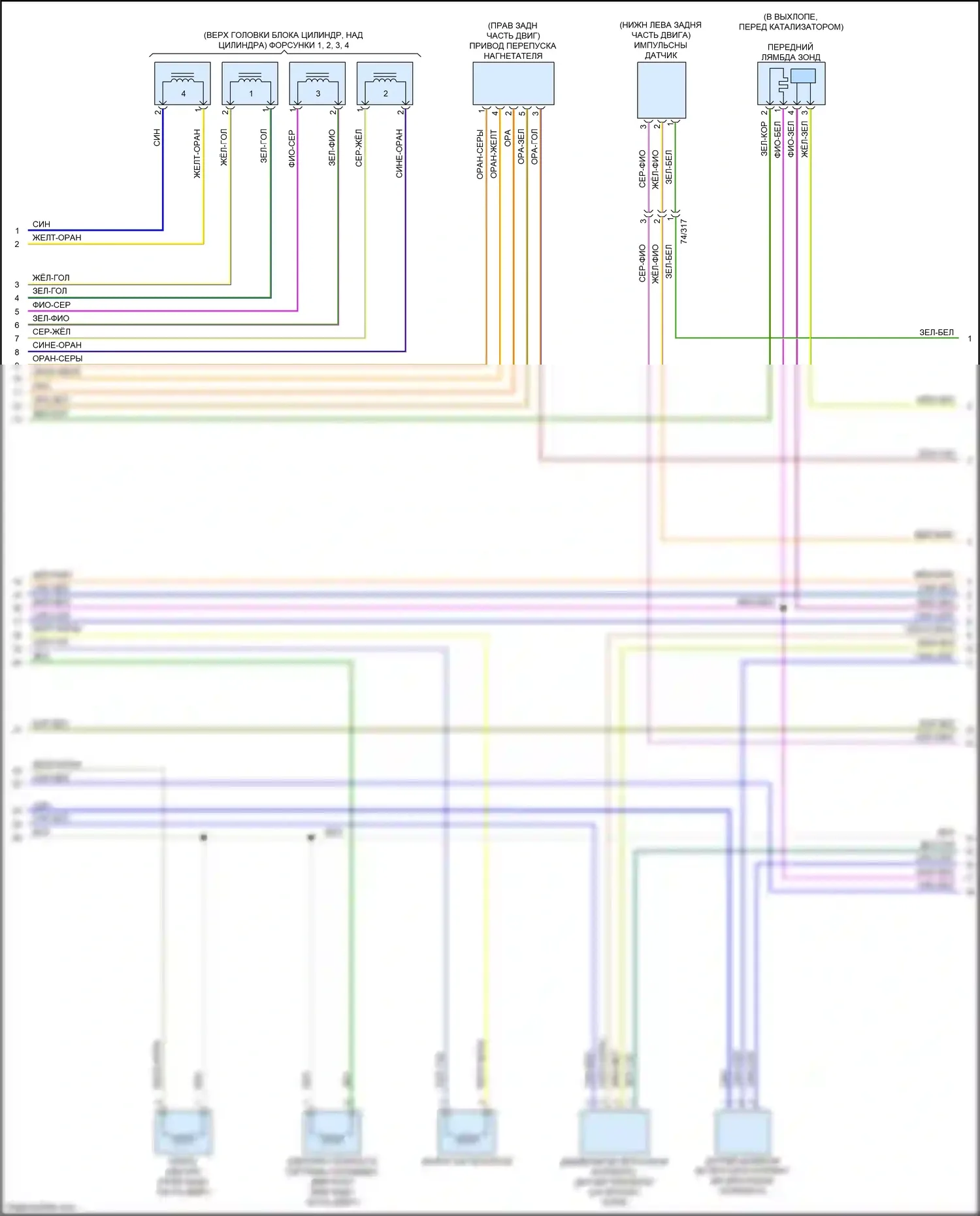 V60 Cross Country Volvo I (2014-2018): Электросхема двигателя 2.0л турбо (5 из 6) 