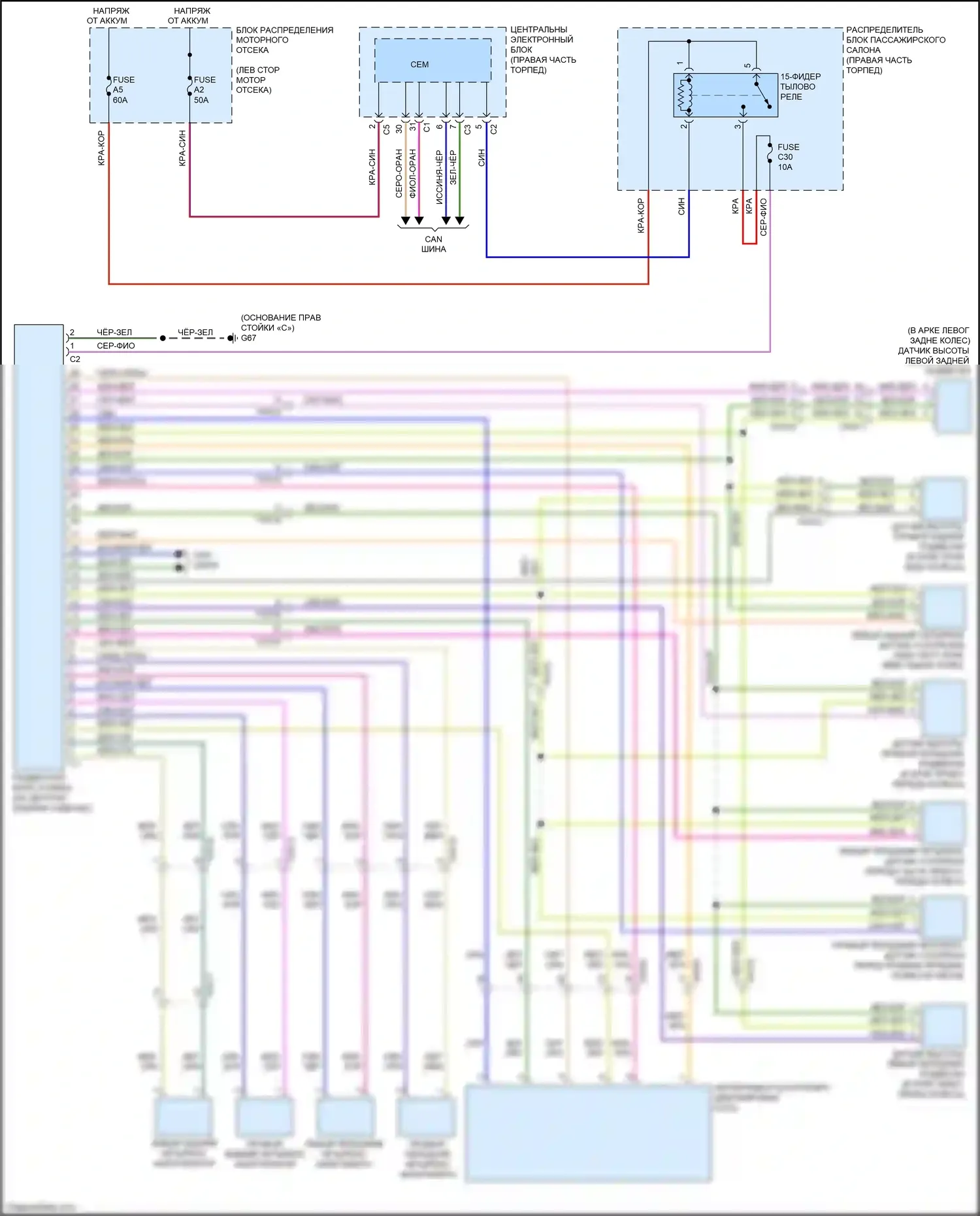 V60 Cross Country Volvo I (2014-2018): Электросхема электронной подвески 