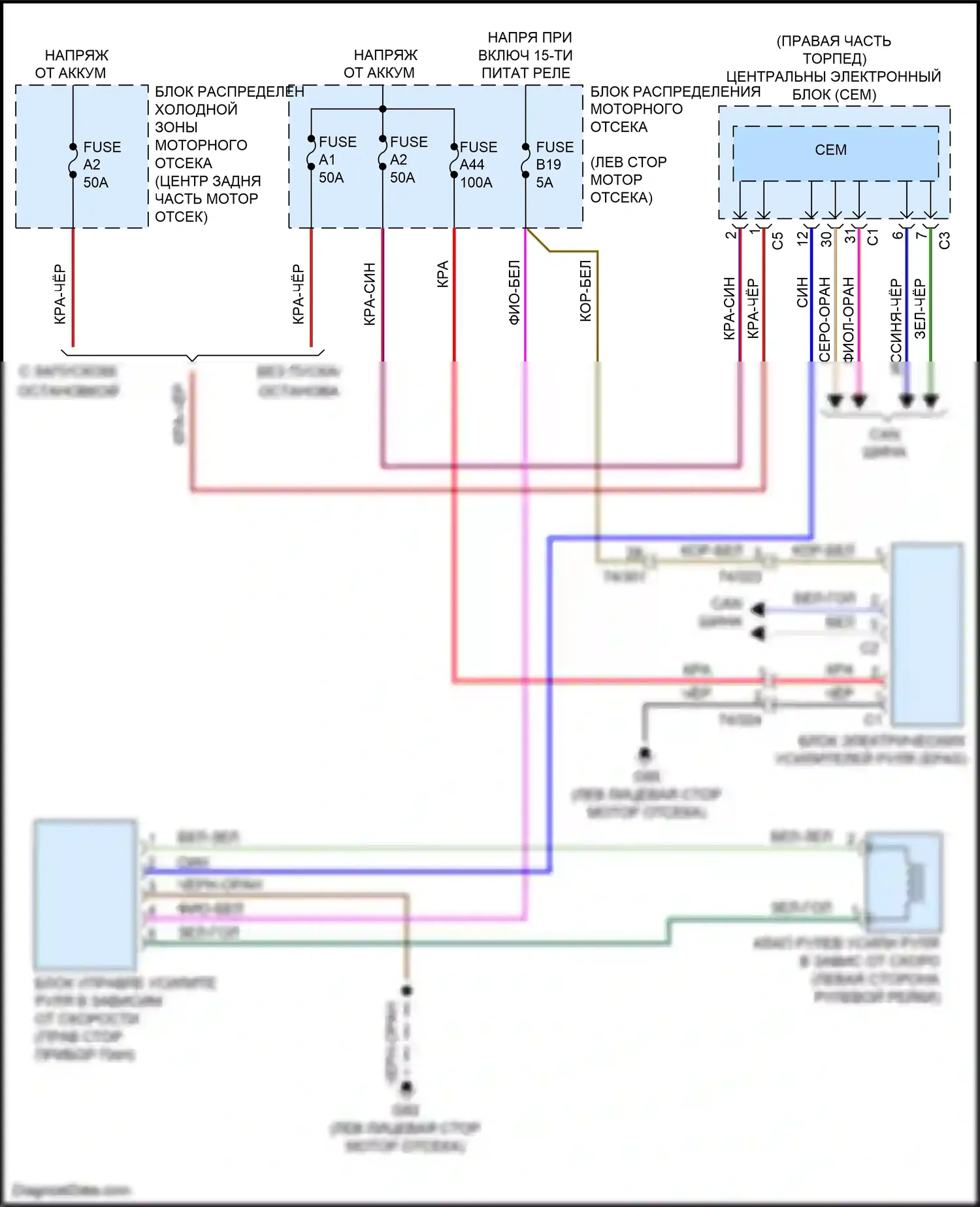 V60 Cross Country Volvo I (2014-2018): Электросхема электроусилителя руля 
