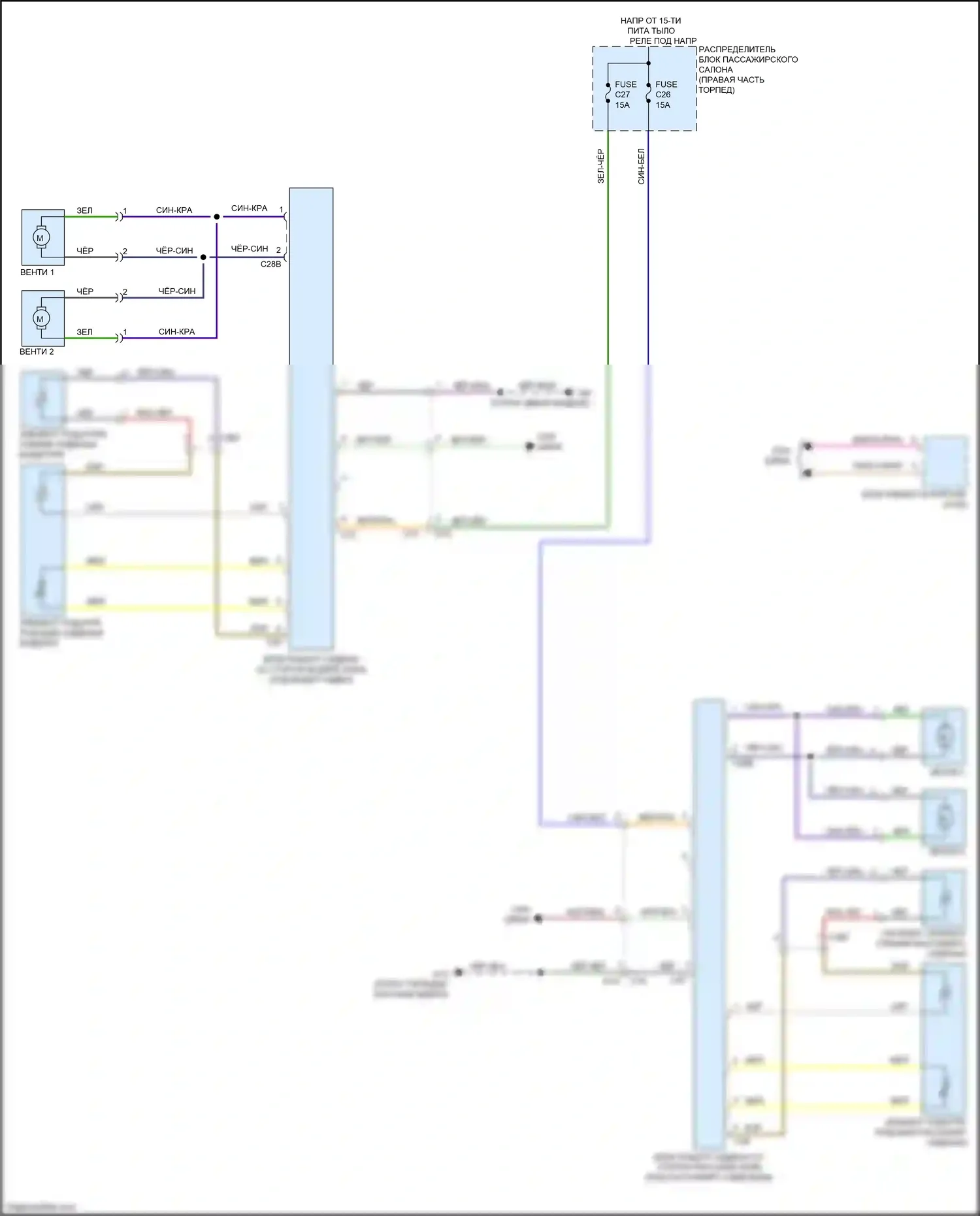V60 Cross Country Volvo I (2014-2018): Электросхема передних обогреваемых сидений, с вентиляторами 