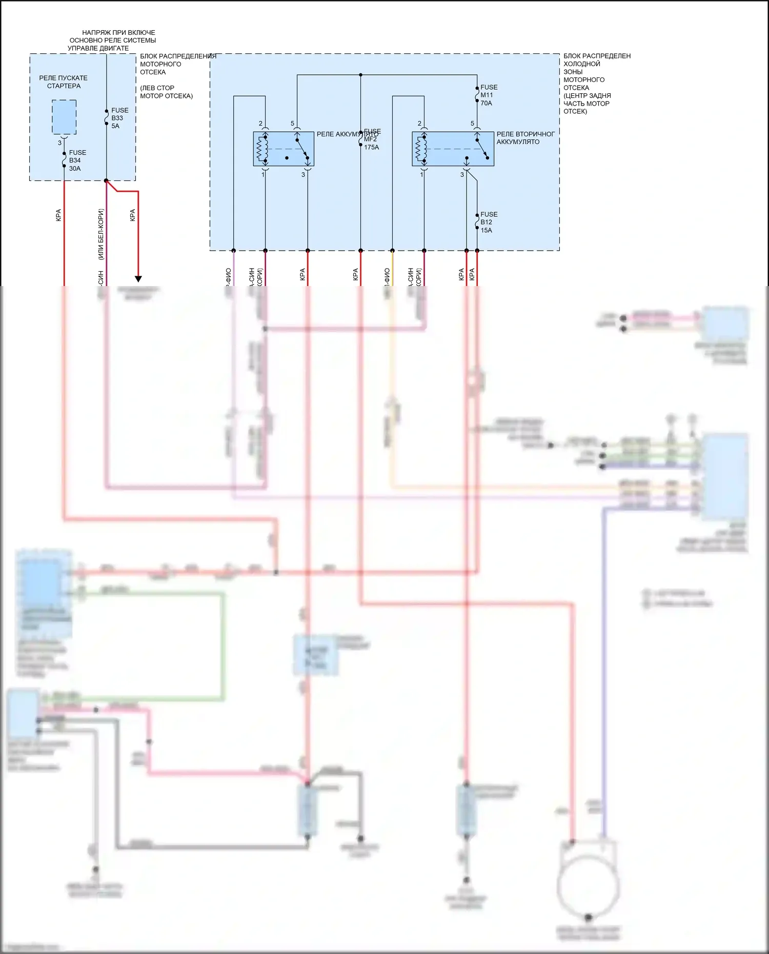 V60 Cross Country Volvo I (2014-2018): Электросхема генератора, с запуском-остановом 