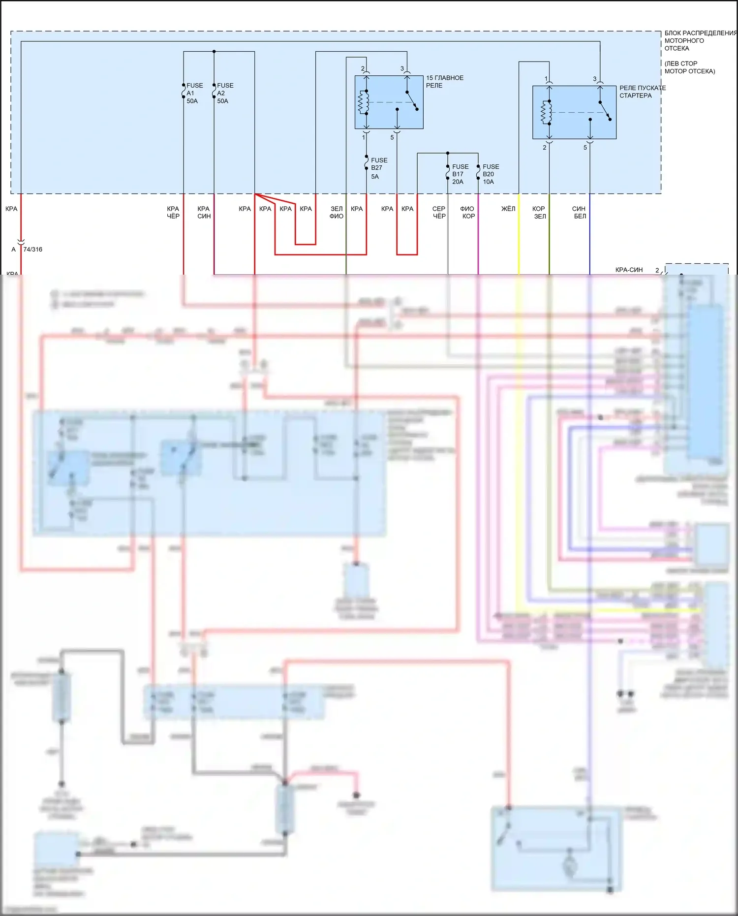 V60 Cross Country Volvo I (2014-2018): Электросхема стартера 