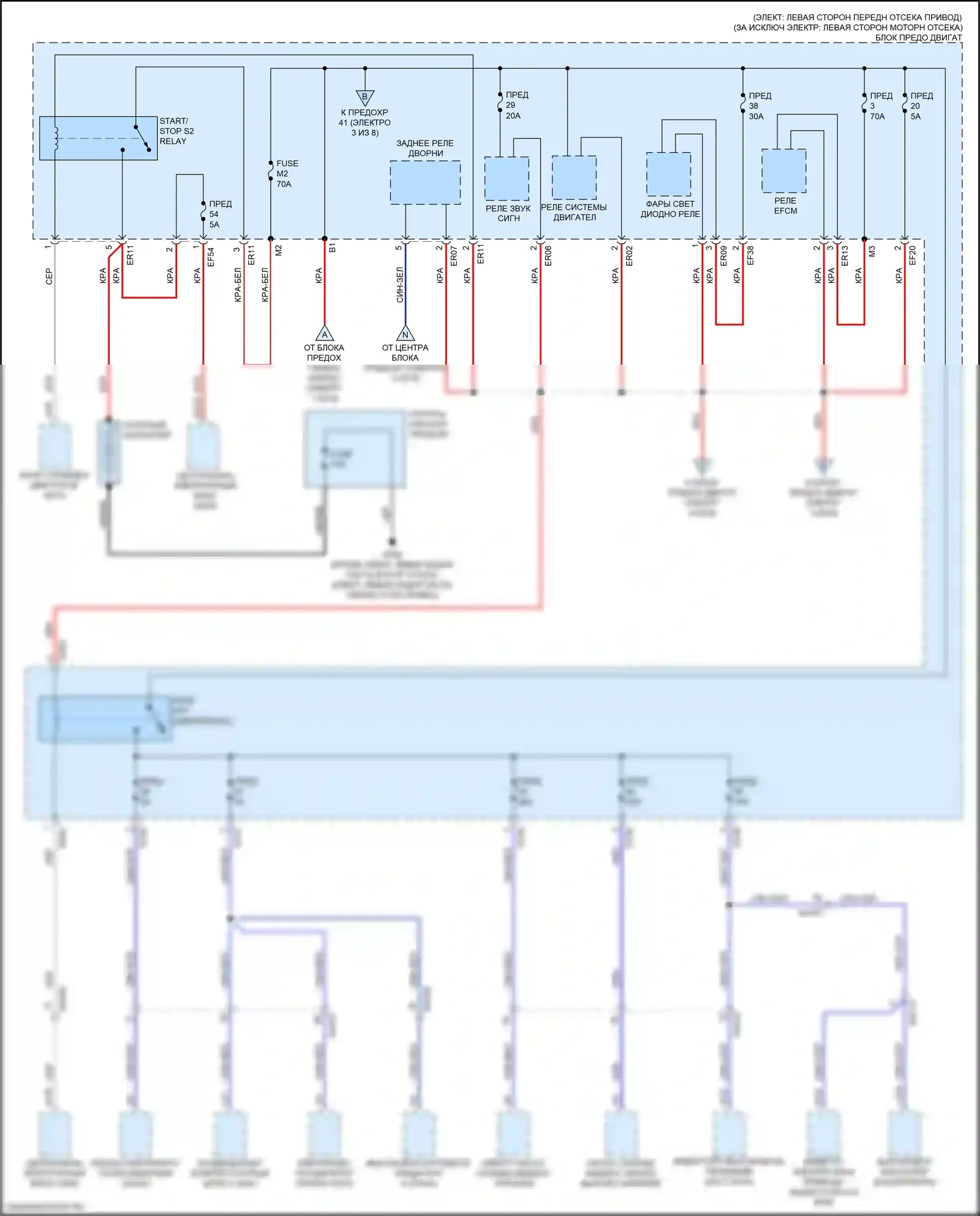 XC40 Volvo I рестайлинг (2022-2024): Электросхема блока предохранителей реле (2 из 8) 