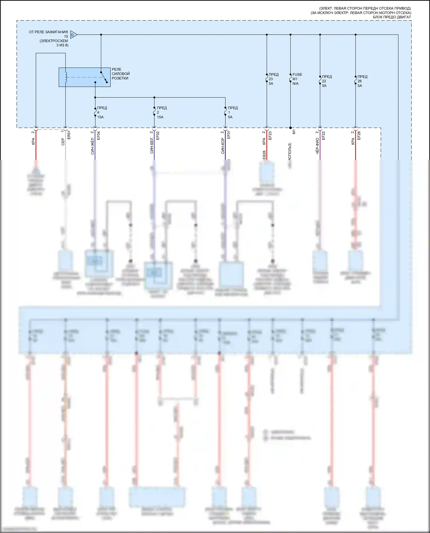 XC40 Volvo I рестайлинг (2022-2024): Электросхема блока предохранителей реле (4 из 8) 