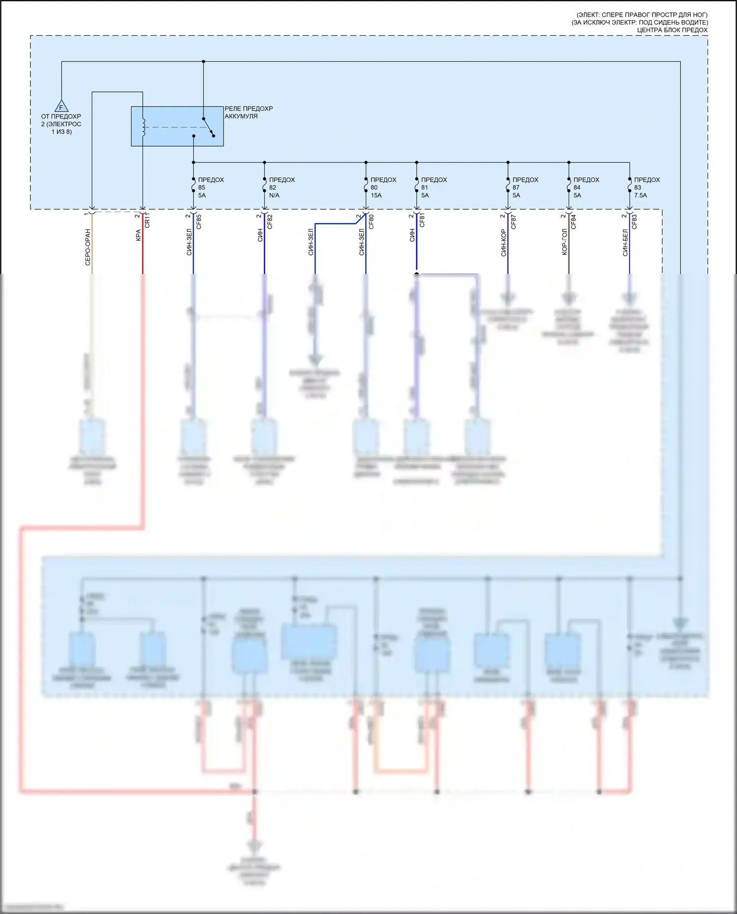 XC40 Volvo I рестайлинг (2022-2024): Электросхема блока предохранителей реле (5 из 8) 