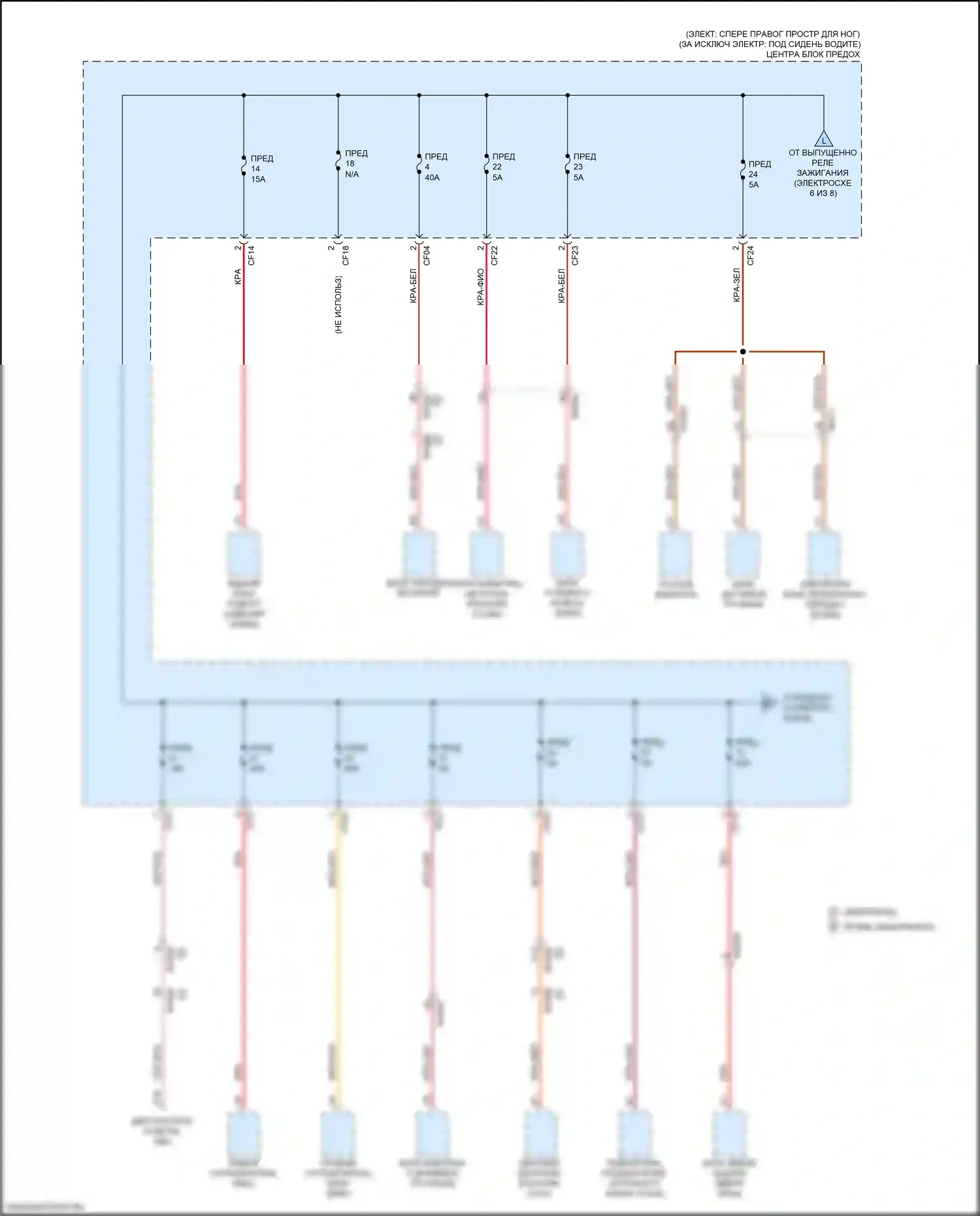 XC40 Volvo I рестайлинг (2022-2024): Электросхема блока предохранителей реле (7 из 8) 