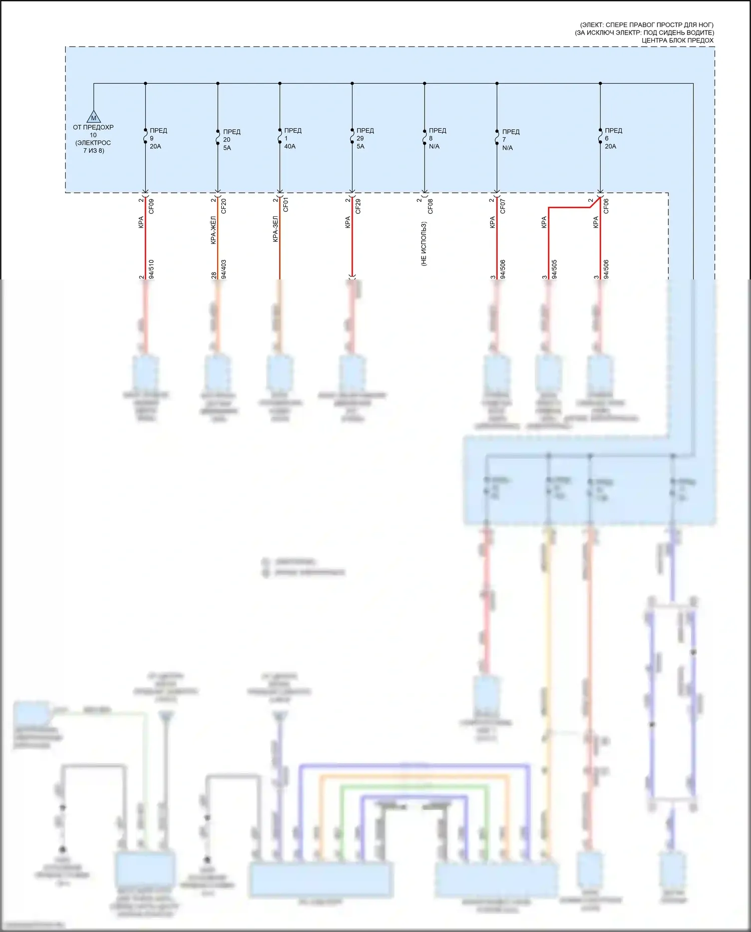 XC40 Volvo I рестайлинг (2022-2024): Электросхема блока предохранителей реле (8 из 8) 