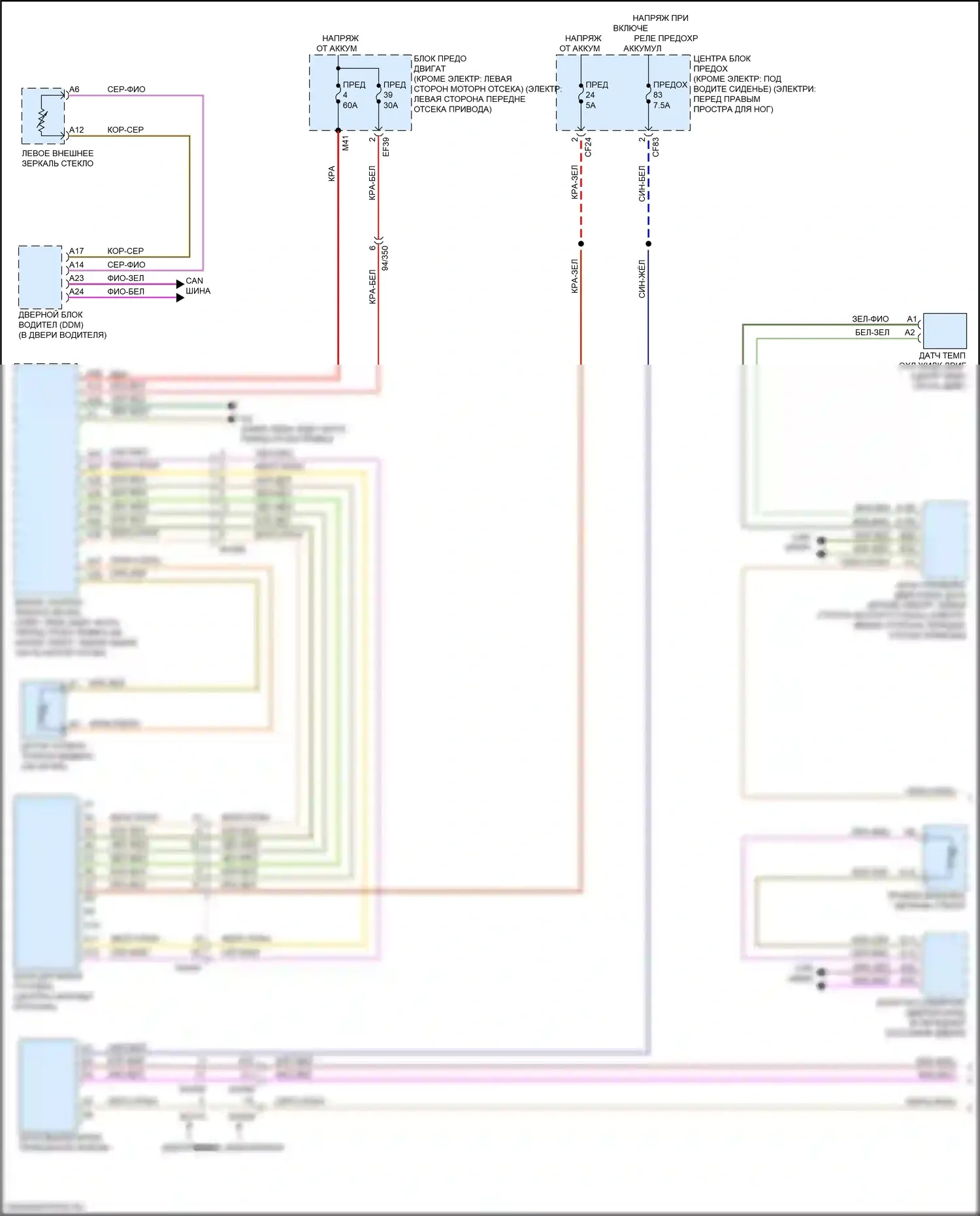 XC40 Volvo I рестайлинг (2022-2024): Электросхема информационной системы водителя (1 из 2) 