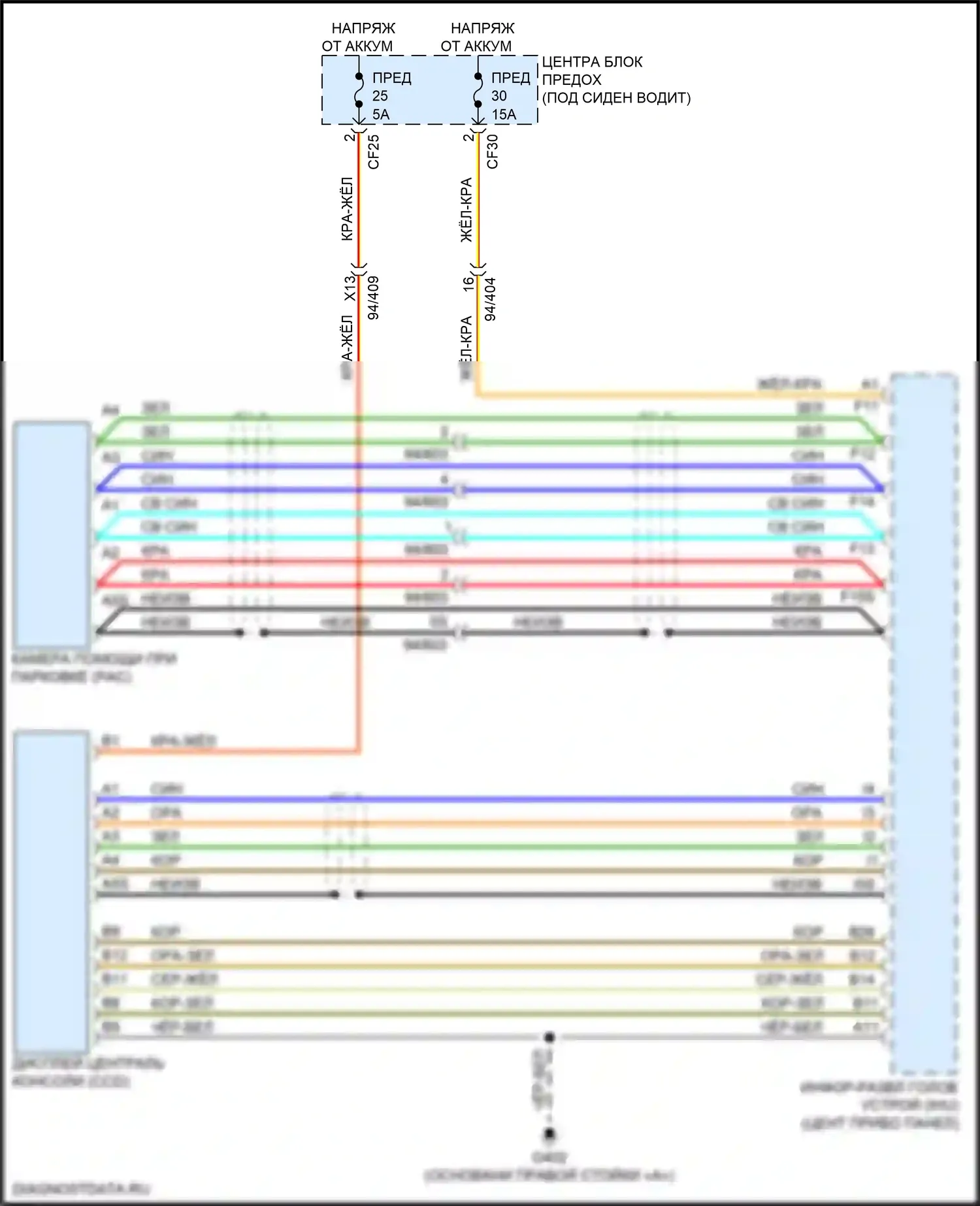 XC40 Volvo I рестайлинг (2022-2024): Электросхема парковочной камеры 