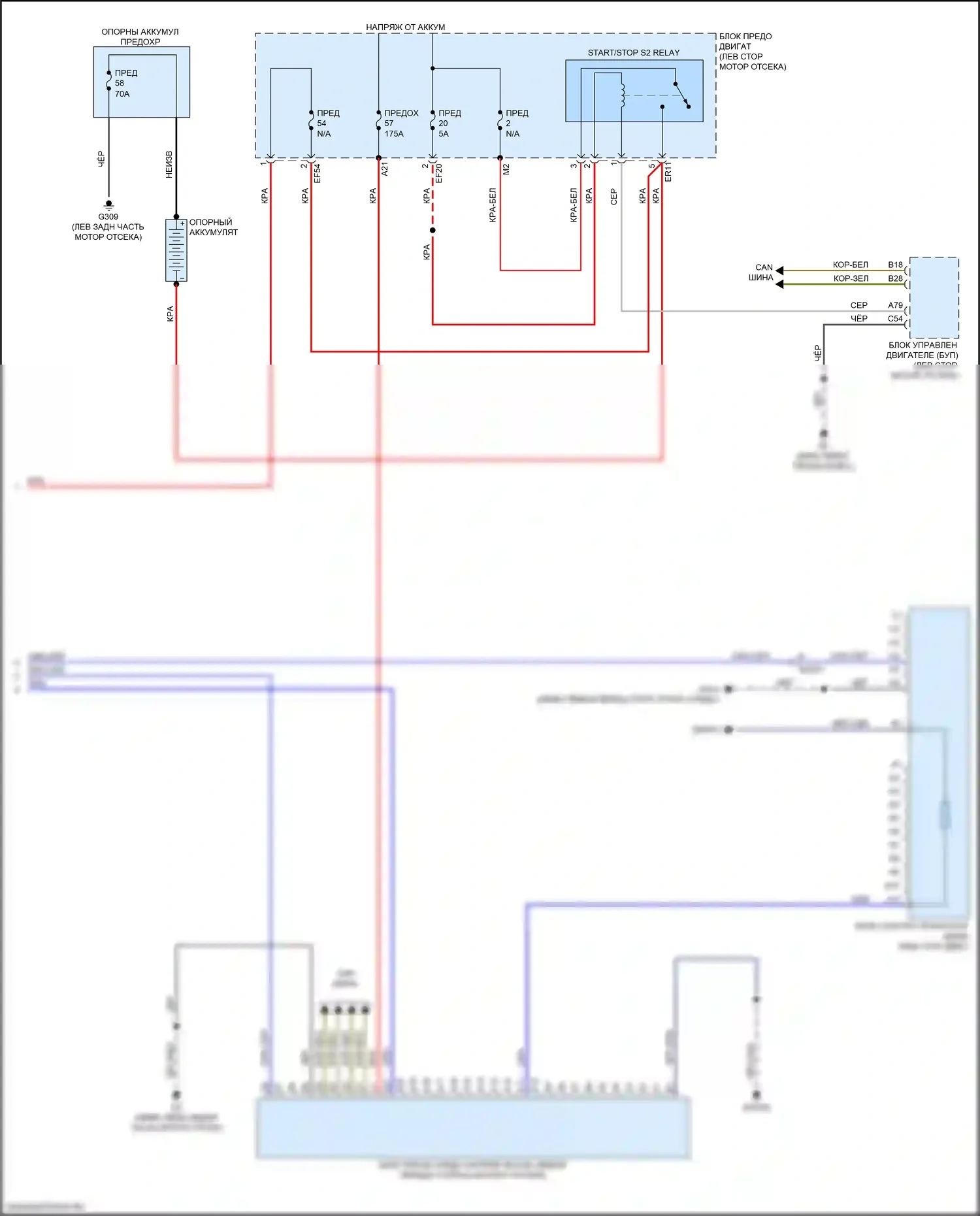 XC40 Volvo I рестайлинг (2022-2024): Электросхема стартера (2 из 2) 