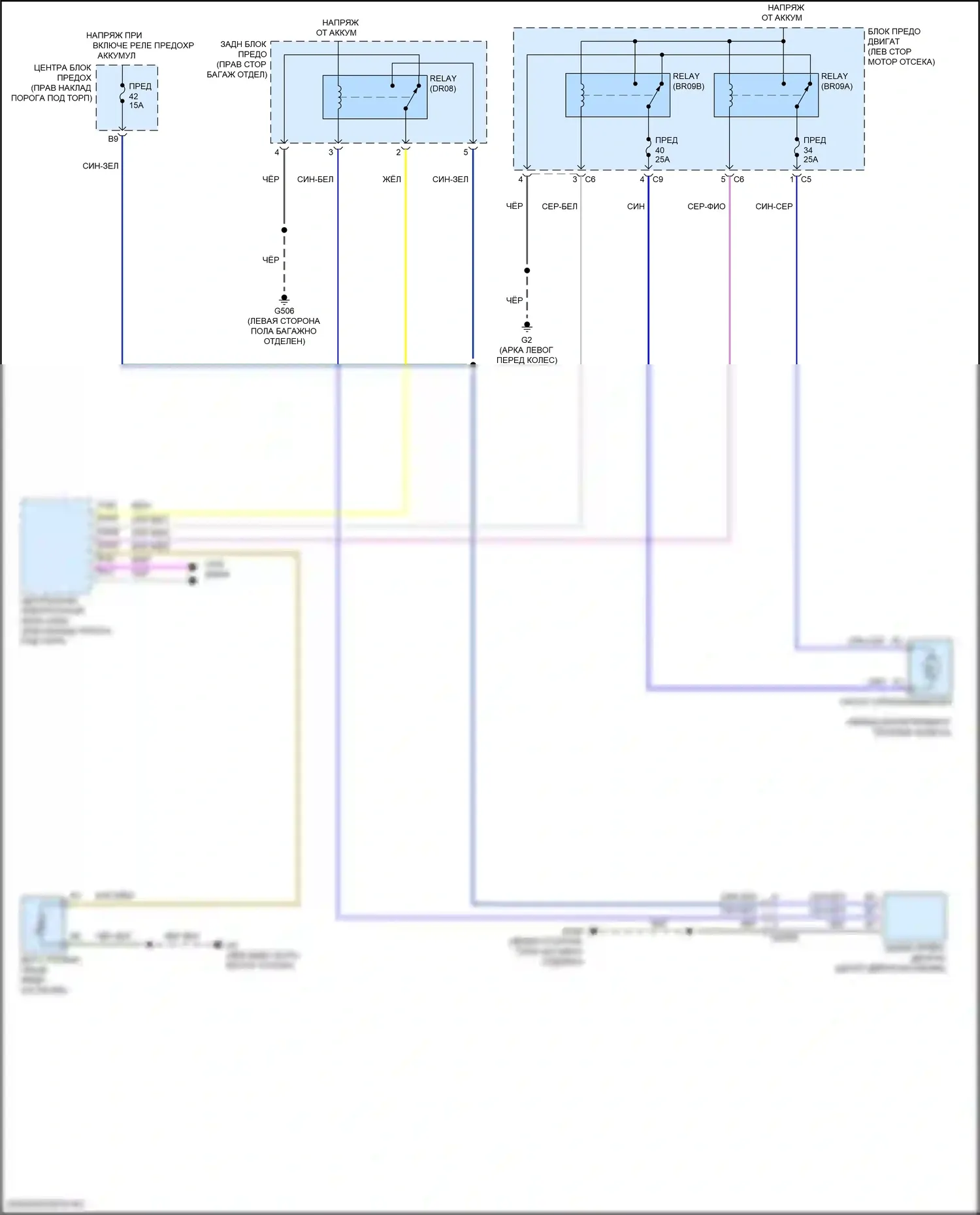 XC60 Volvo II рестайлинг (2021-2024): Электросхема задних дворников и омывателей 