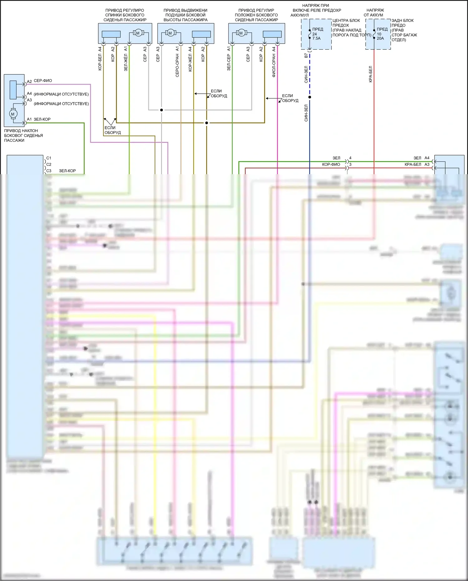 XC60 Volvo II рестайлинг (2021-2024): Электросхема сиденья памяти пассажира 