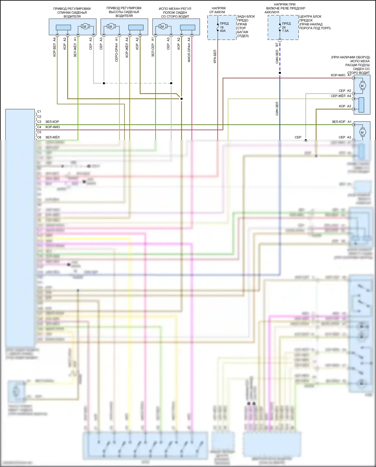 XC60 Volvo II рестайлинг (2021-2024): Электросхема сиденья памяти водителя 