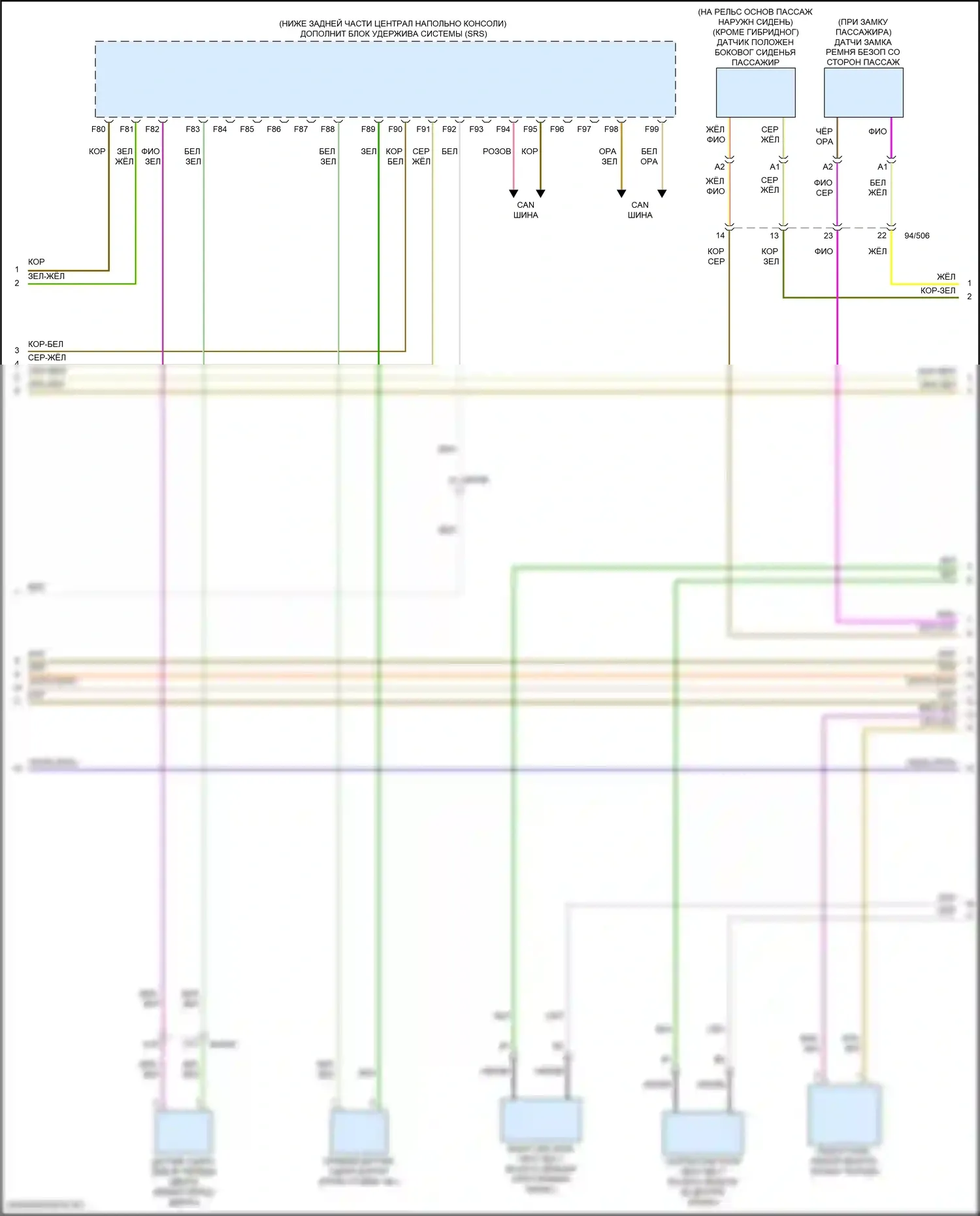 XC60 Volvo II рестайлинг (2021-2024): Электросхема подушек безопасности (3 из 4) 