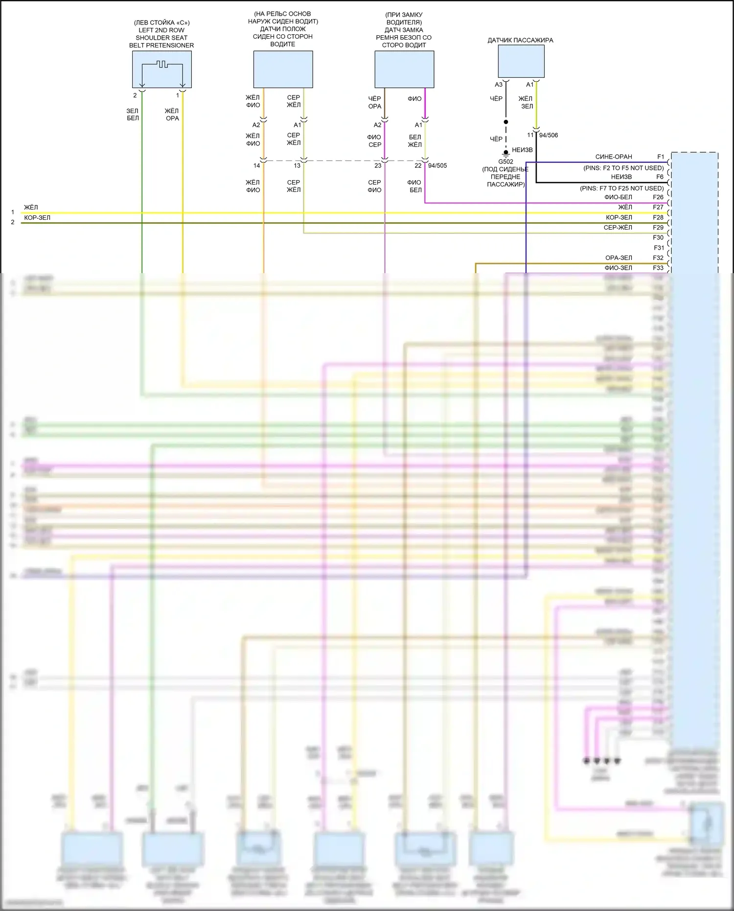 XC60 Volvo II рестайлинг (2021-2024): Электросхема подушек безопасности (4 из 4) 